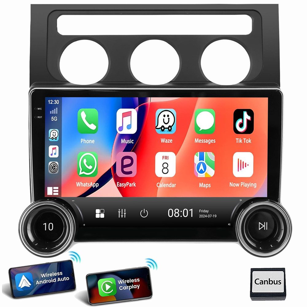 ESSGOO Für VW Touran 1T1 1T2 1T3 2003-2010 Android 15 Autoradio Autoradio (RDS, Digitalradio (DAB), FM, AM, Apple Carplay Android Auto GPS Navi WIFI BT EQ)