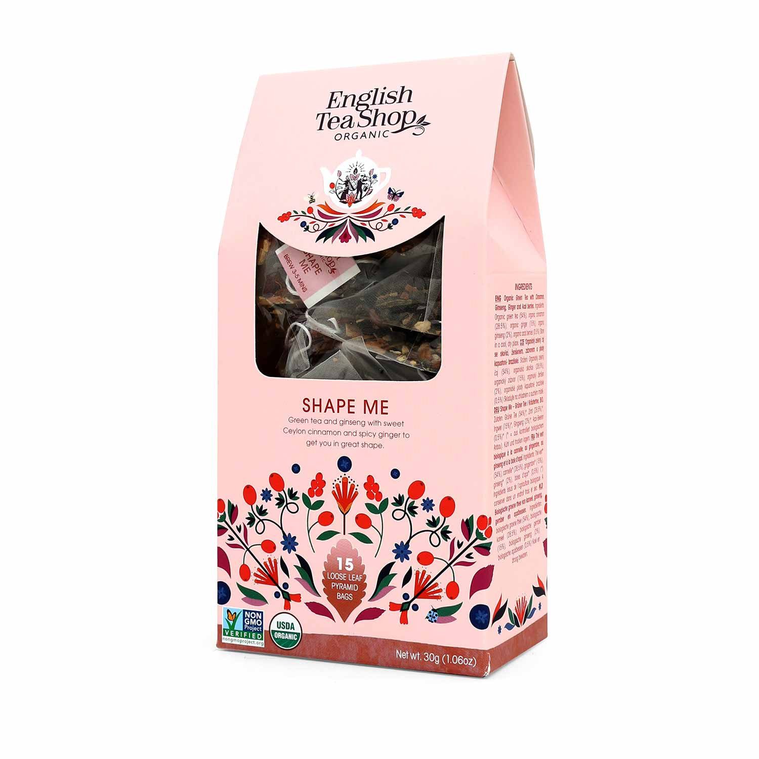 English Tea Shop Tee Shape Me, BIO, 15 Pyramiden-Beutel in Papierbox
