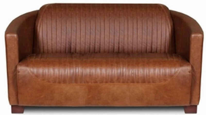 Casa Padrino 3-Sitzer Luxus Leder 3er Sofa Vintage Braun / Dunkelbraun 182 x 83 x H. 70 cm - Echtleder Wohnzimmer Sofa - Wohnzimmer Möbel - Luxus Kollektion