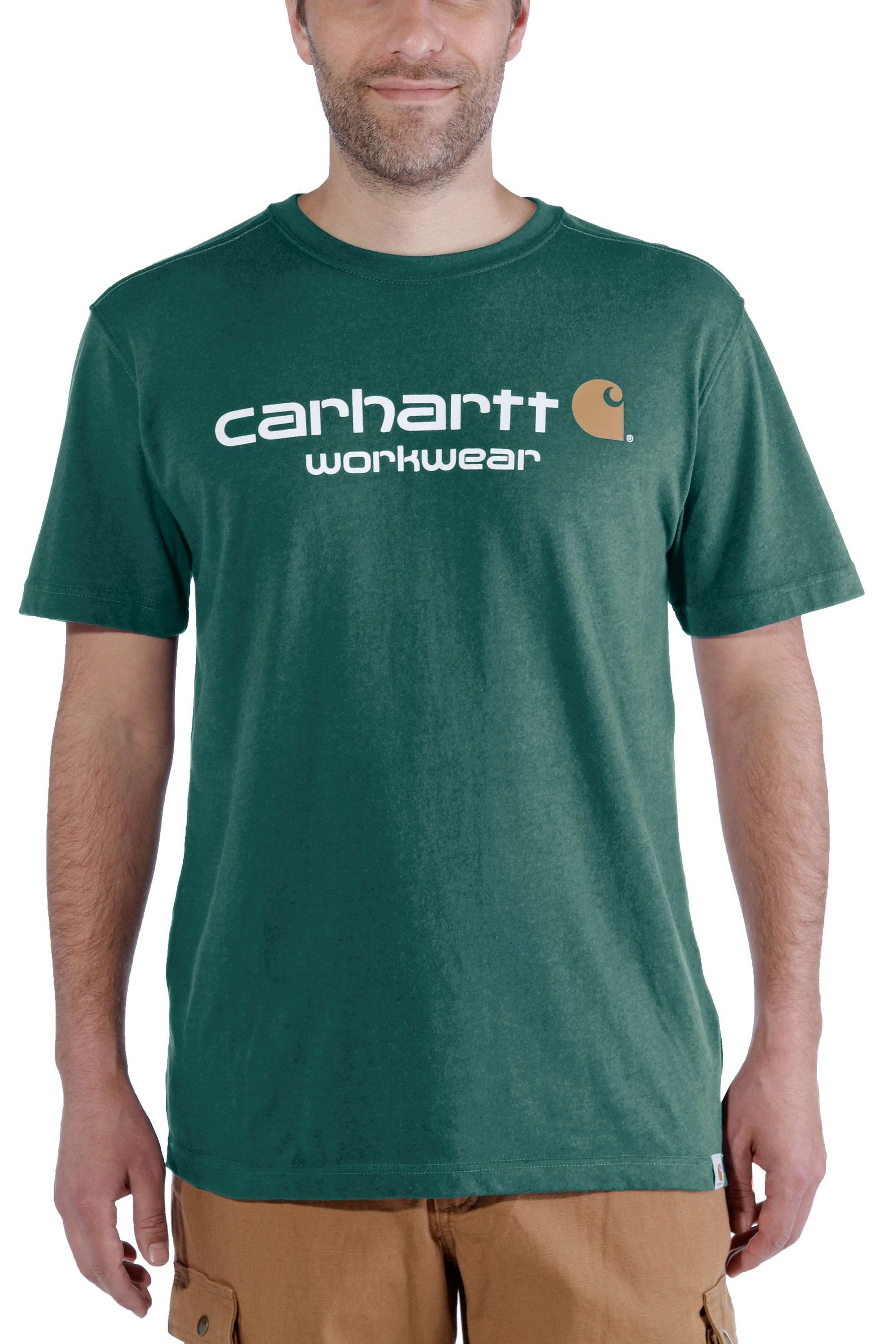 Carhartt T-Shirt CORE LOGO T-SHIRT S/S (1-tlg) alpine green heather