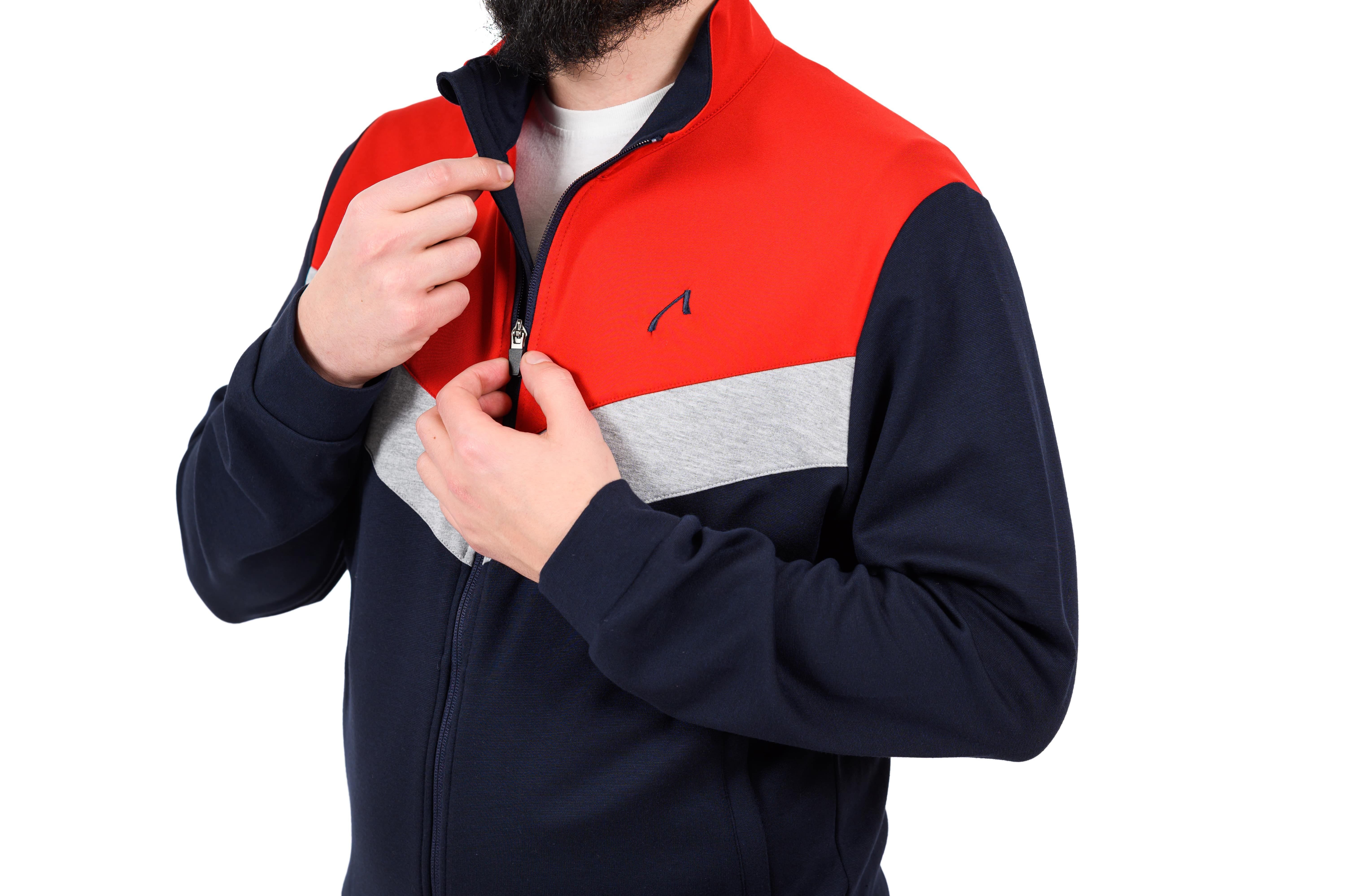 Authentic Klein Sportanzug Herren Sport- und Freizeitanzug in Marine und Rot