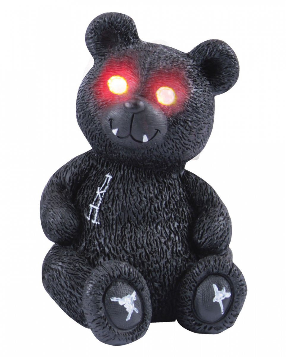 Horror-Shop Dekofigur Spooky Teddy mit roten LED Augen als Gothic & Hall