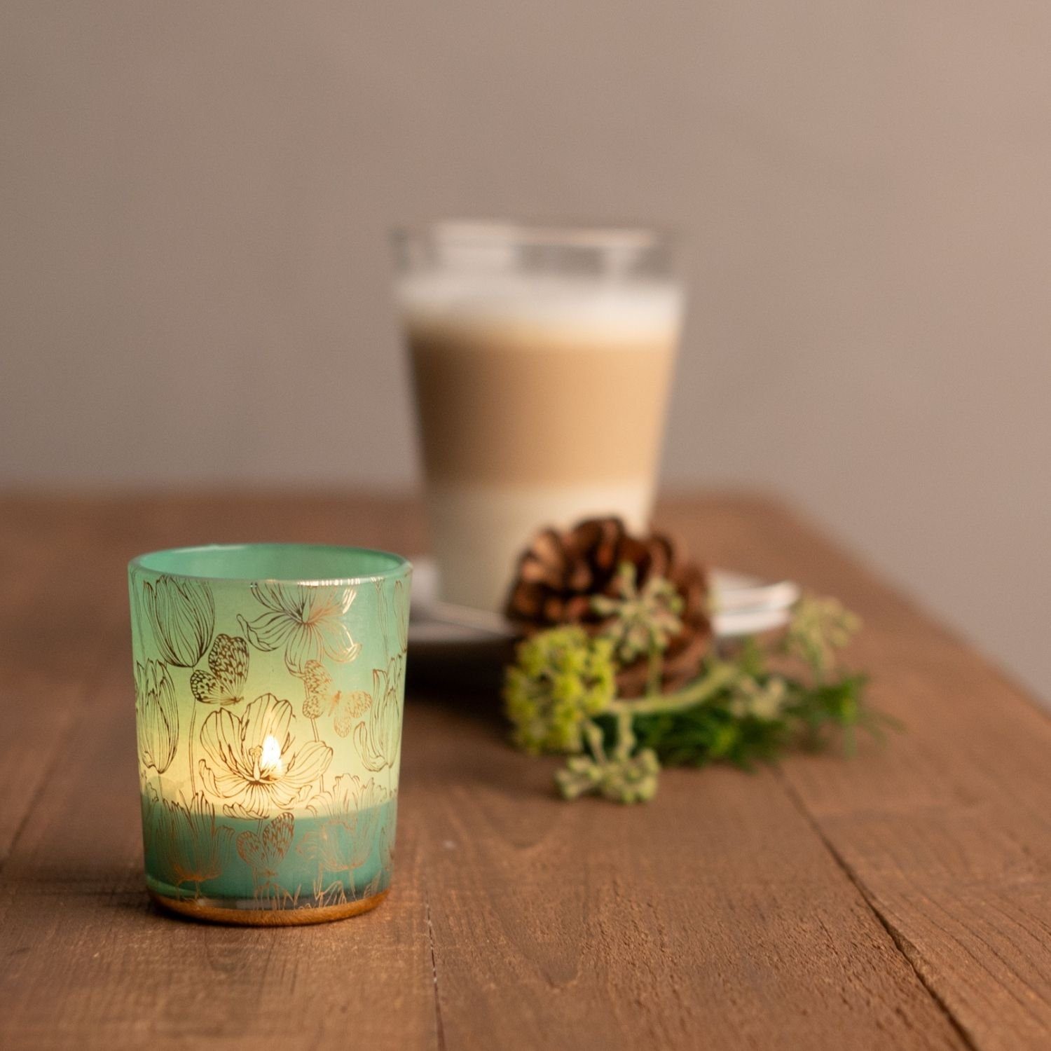 Kamelio Glas Windlicht (12er Teelichthalter Set Weihnachten Set) Teelichtgläser Weihnachtsdeko