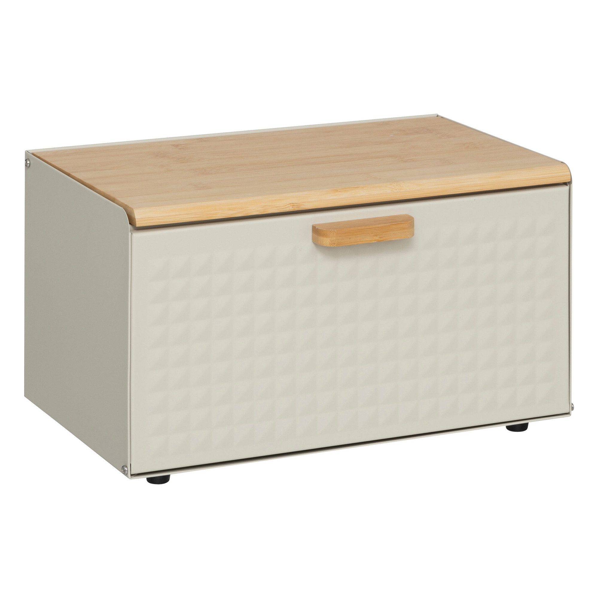 5five Simply Smart Brotkasten Brotkasten aus Metall SENSIA mit Bambusdeckel, Edelstahl