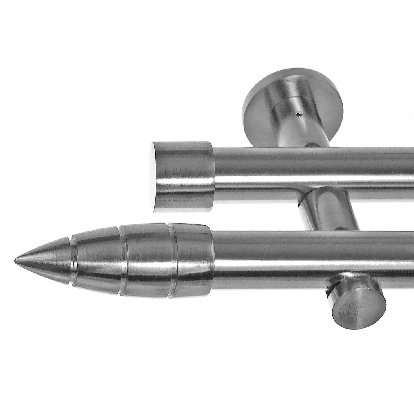 BASIT Gardinenstange Edelstahloptik 20mm mit Wandträgern 120 cm E81, Ø 20 m günstig online kaufen