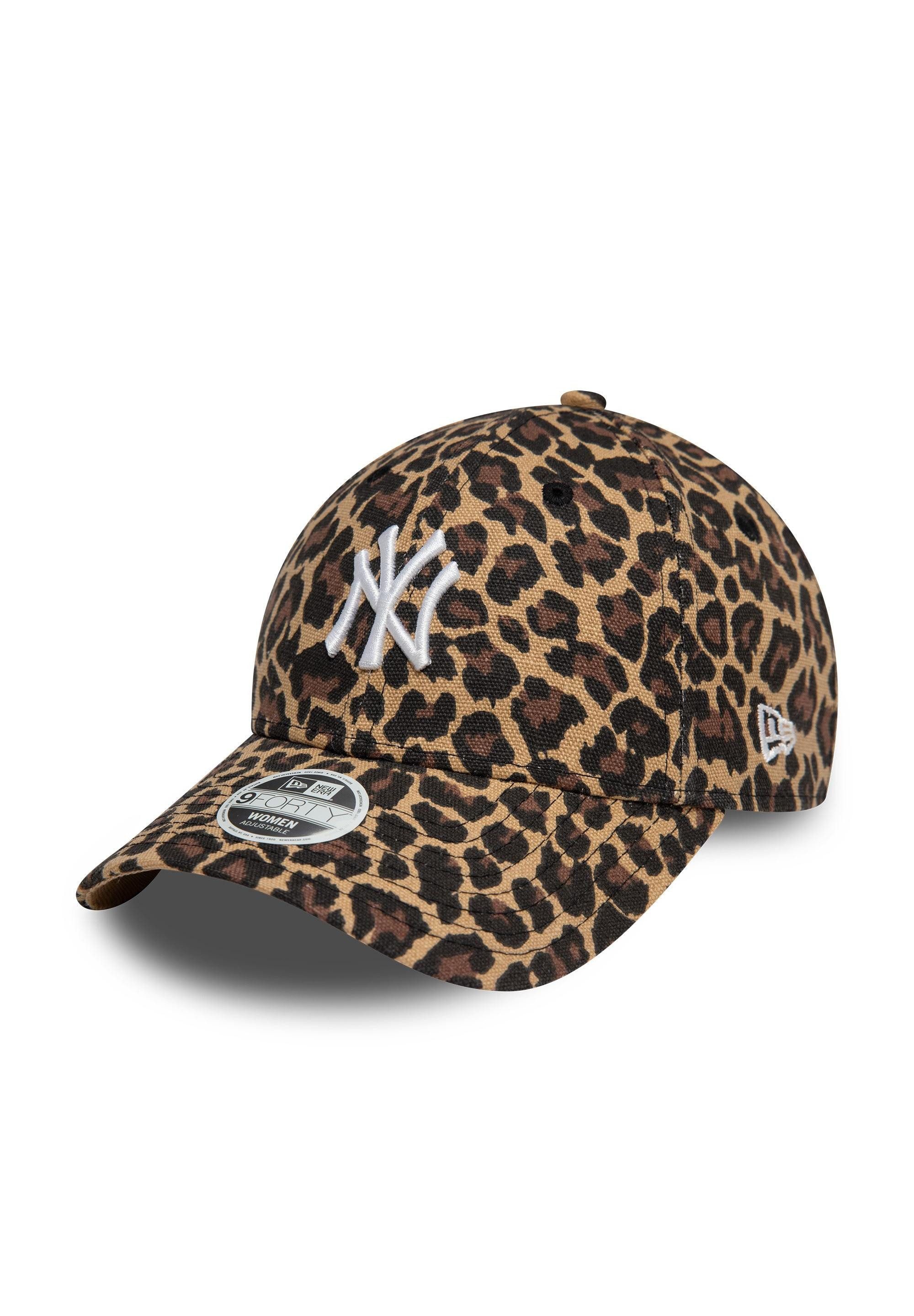 New Era Baseball Cap New York Yankees MLB Womens Leopard Braun Schwarz 9Forty Verstellbare (1-St)
