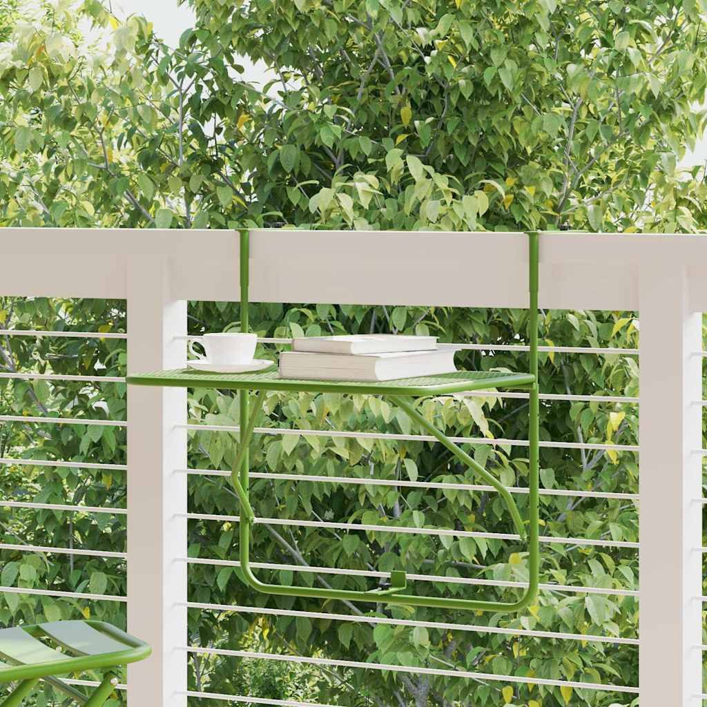 vidaXL Gartentisch Balkontisch Grün 60x40 cm Stahl (1-St)