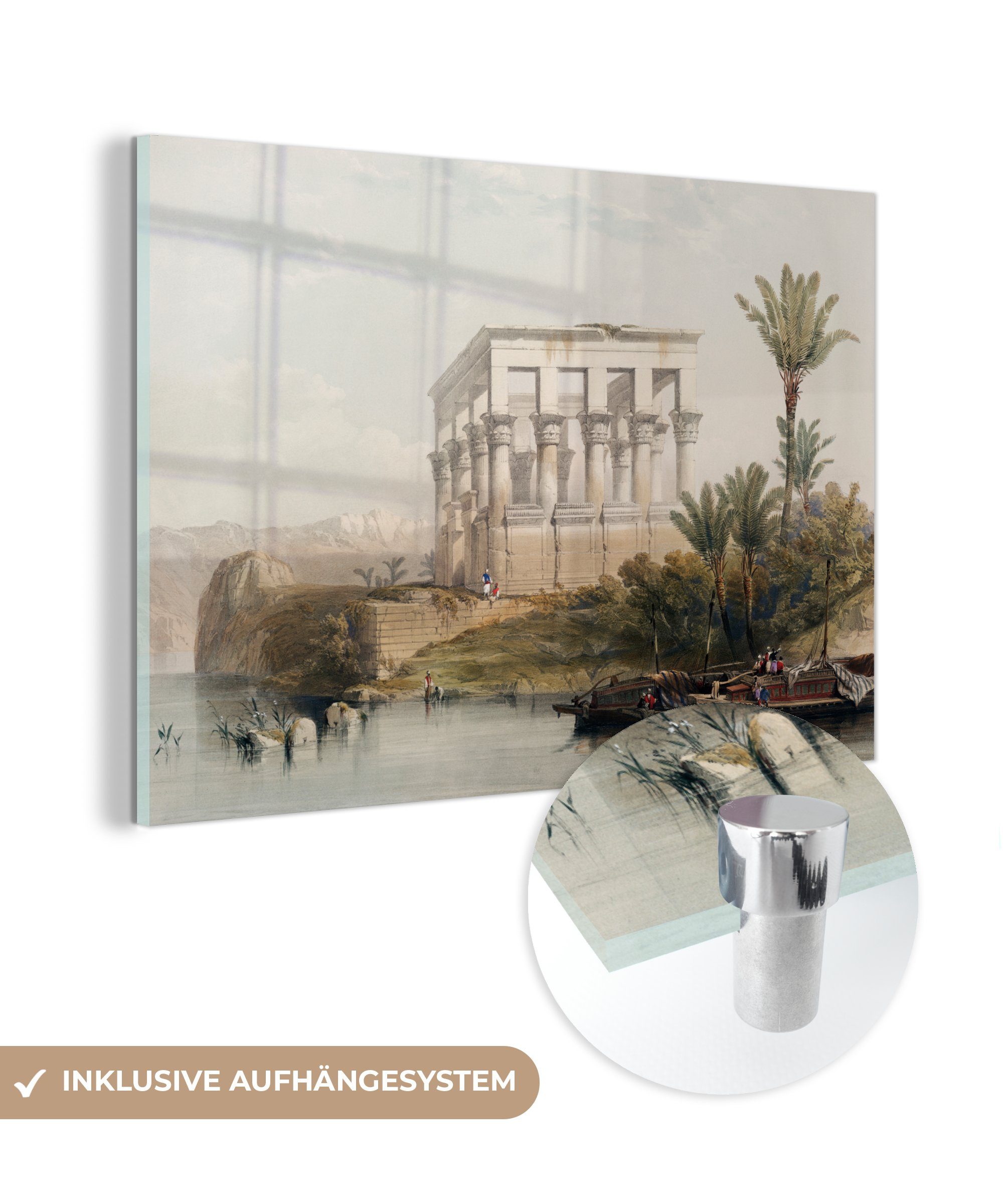 MuchoWow Acrylglasbild Der Hypaethral-Tempel in Philae, genannt das Bett des Pharaos - David, (1 St), Acrylglasbilder Wohnzimmer & Schlafzimmer