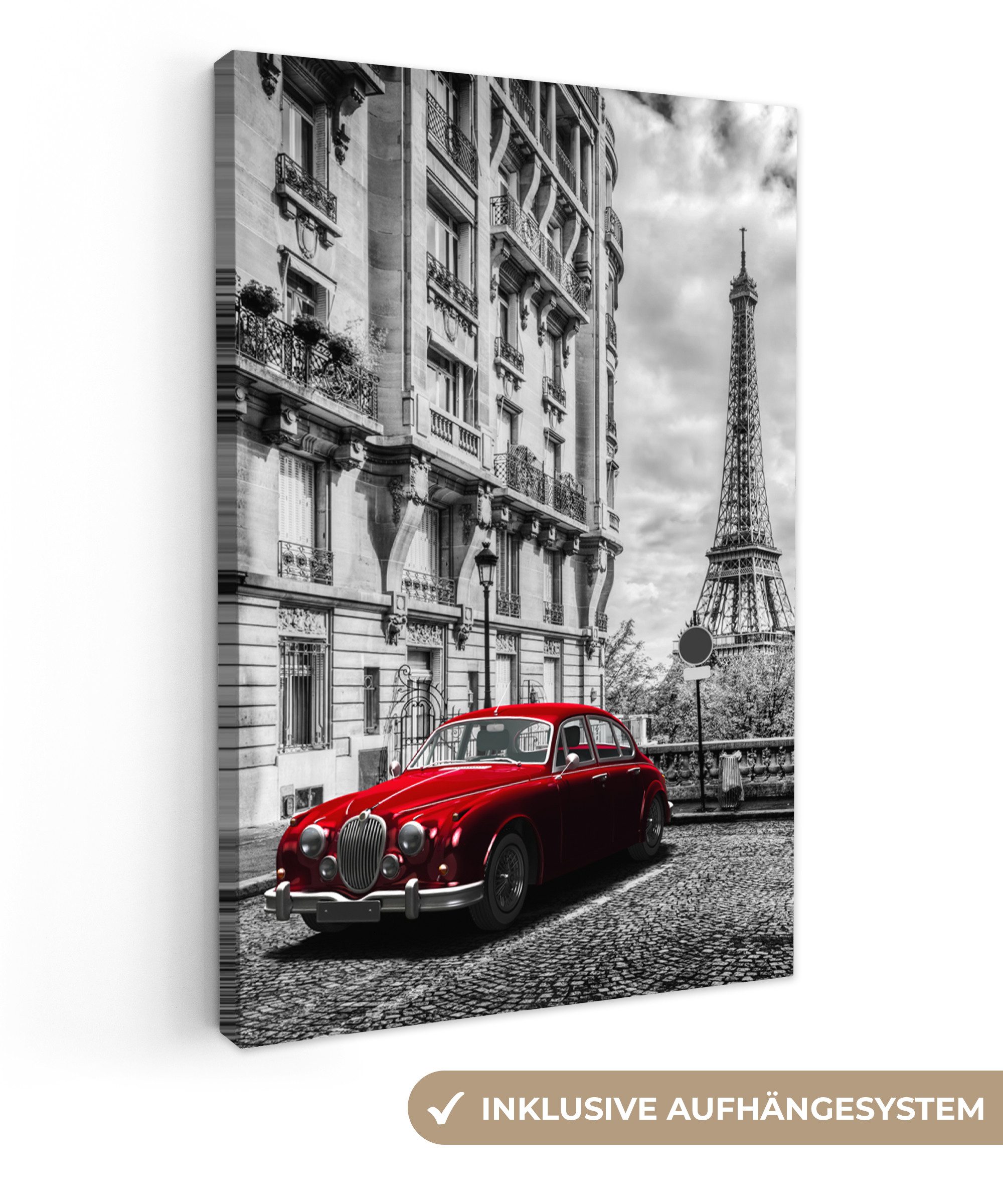OneMillionCanvasses® Leinwandbild Eiffelturm - Schwarz - günstig online kaufen