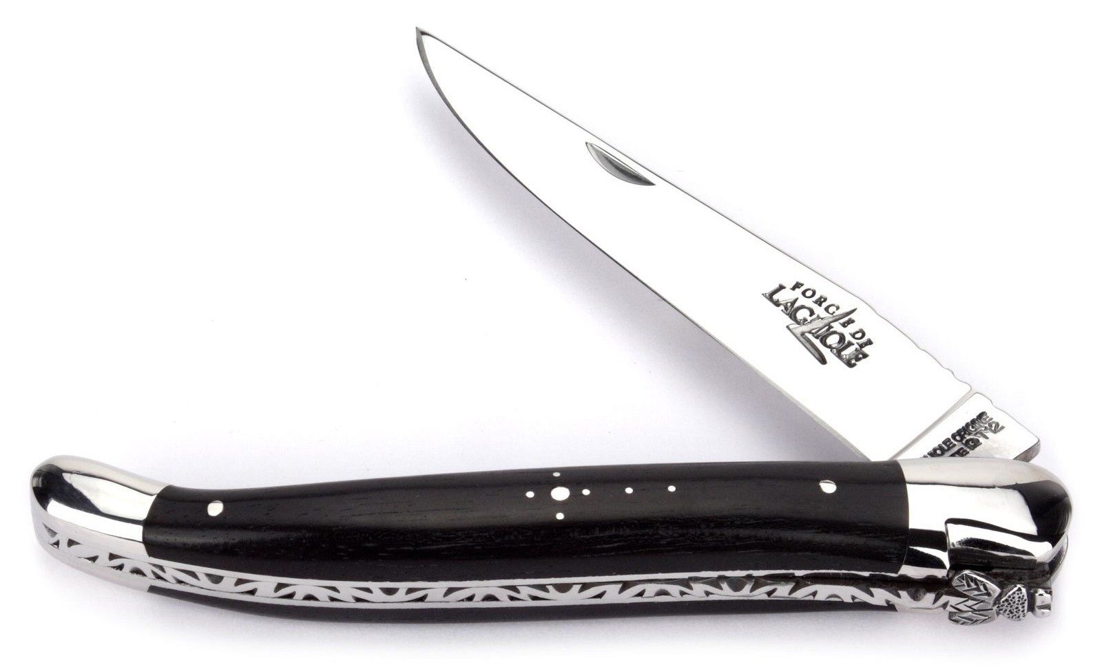 Forge de Laguiole Карманные ножи 1212 F IN EB BRI, "Collection" - Griff 12cm Ebenholz - Verzierte Feder - Stahl glänzend