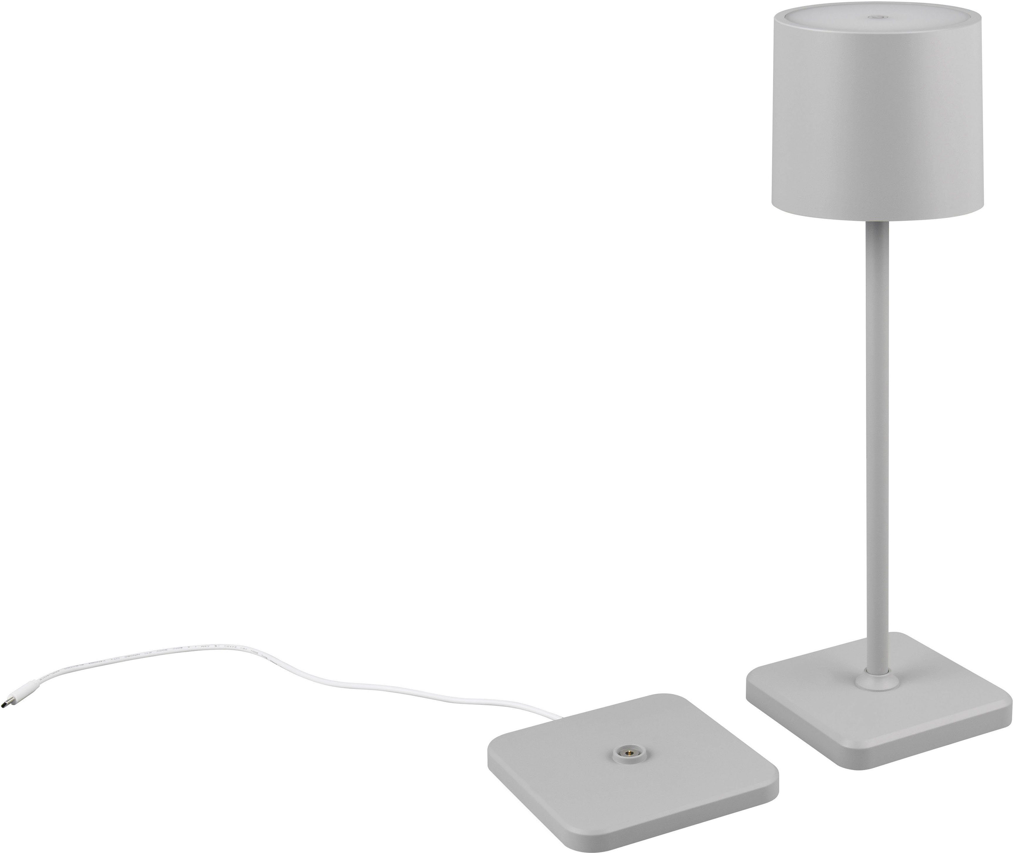 TRIO Leuchten LED Außen-Tischleuchte Fernandez, Dimmfunktion, USB-Ladefunktion, LED fest integriert, Farbwechsler, warmweiß - kaltweiß, Garten Akku Tischlampe USB Ladestation dimmbar Lichtfarbe einstellbar