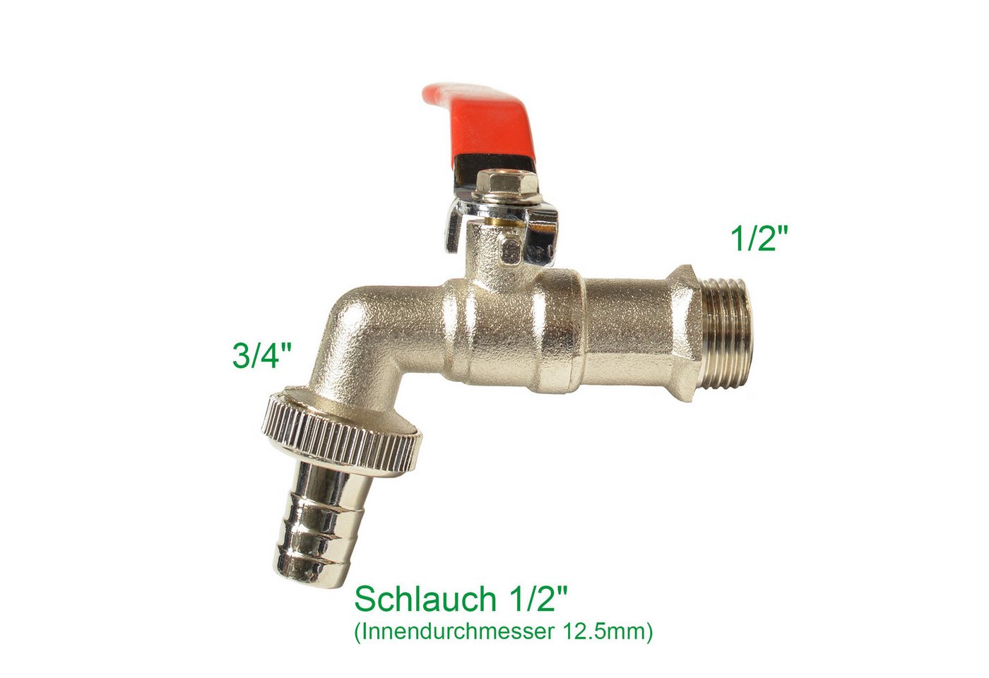 Thumbnail - KAGM Kugelhahn Messing Wasserhahn Aussengewinde AG mit Schlauchanschluss, (inkl. Schlauchanschluss 1/2" aus Kunststoff)