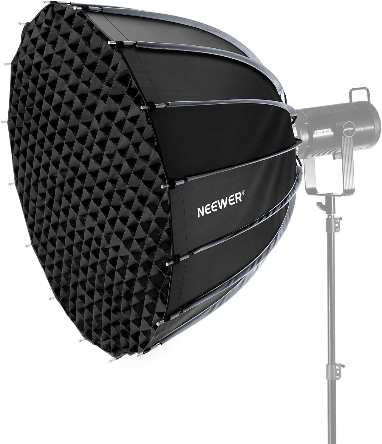 Neewer Softbox NS38P Parabolische Softbox, 90 cm, mit Bowens Mount, Schnellverschluss, mit Lichtdiffusor/Gitter/Tasche, für Godox Aputure Studio Videolicht