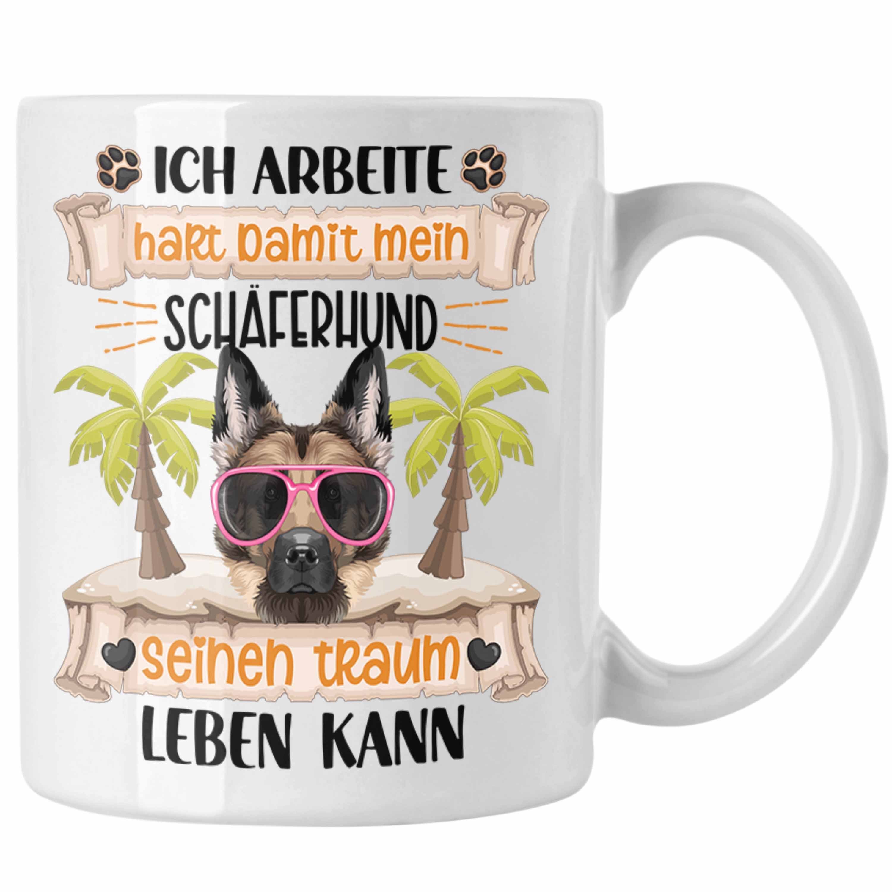 Trendation Tasse Schäferhund Besitzer Tasse Spruch Geschenk Weiss A Geschenkidee Lustiger Ich