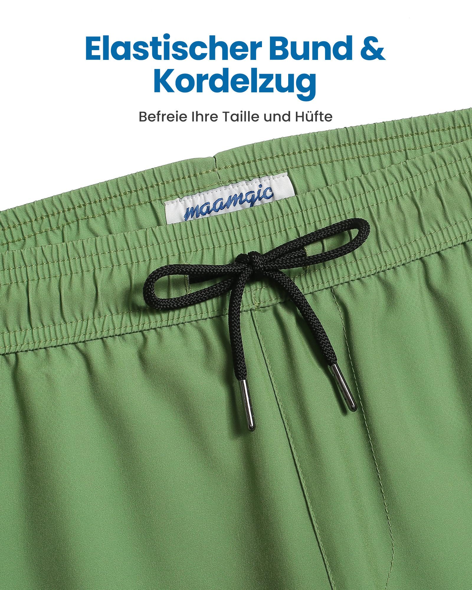 MaaMgic Shorts Herren Stretch kurze Hose Männer Badehose mit Reißverschlusstaschen (1-tlg)