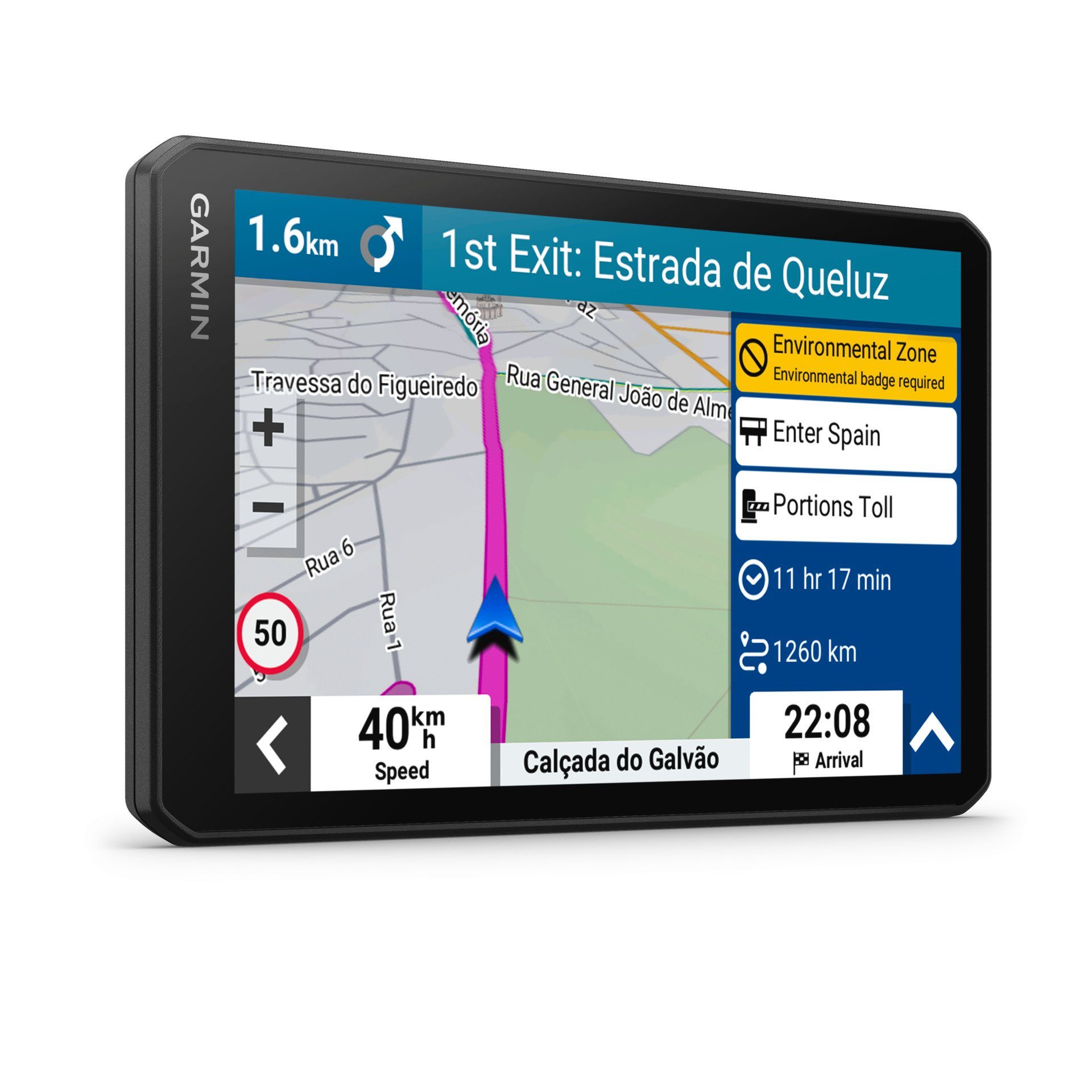 Garmin DRIVECAM 76 MT-D EU mit 17,65 GPS-Navi cm Smartes Updates), Länder), (46 PKW-Navigationsgerät Freisprechfunktion Karten- Bluetooth (Europa Zoll) (6,95