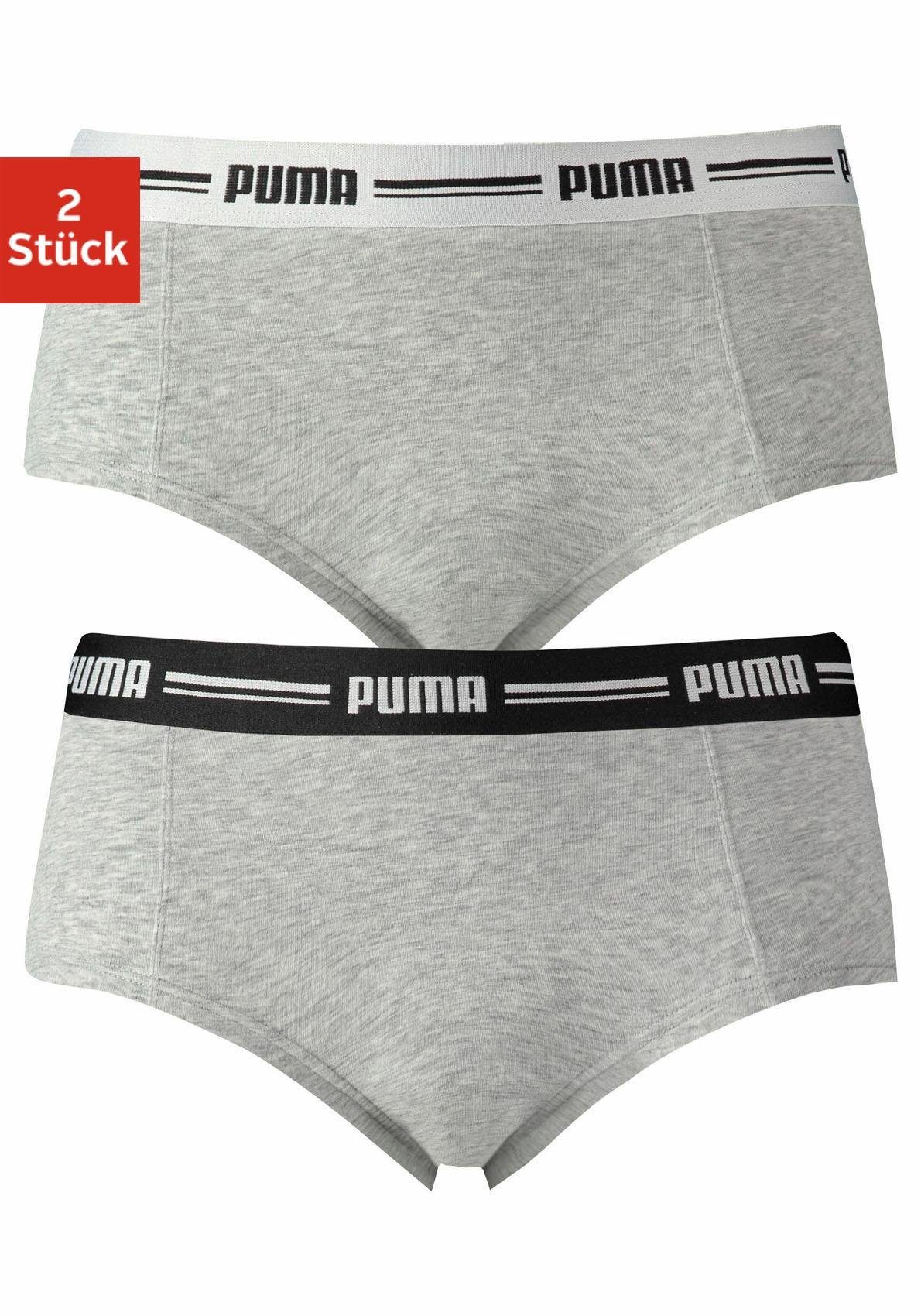 Iconic 2-St) Panty PUMA (Packung, grau-meliert