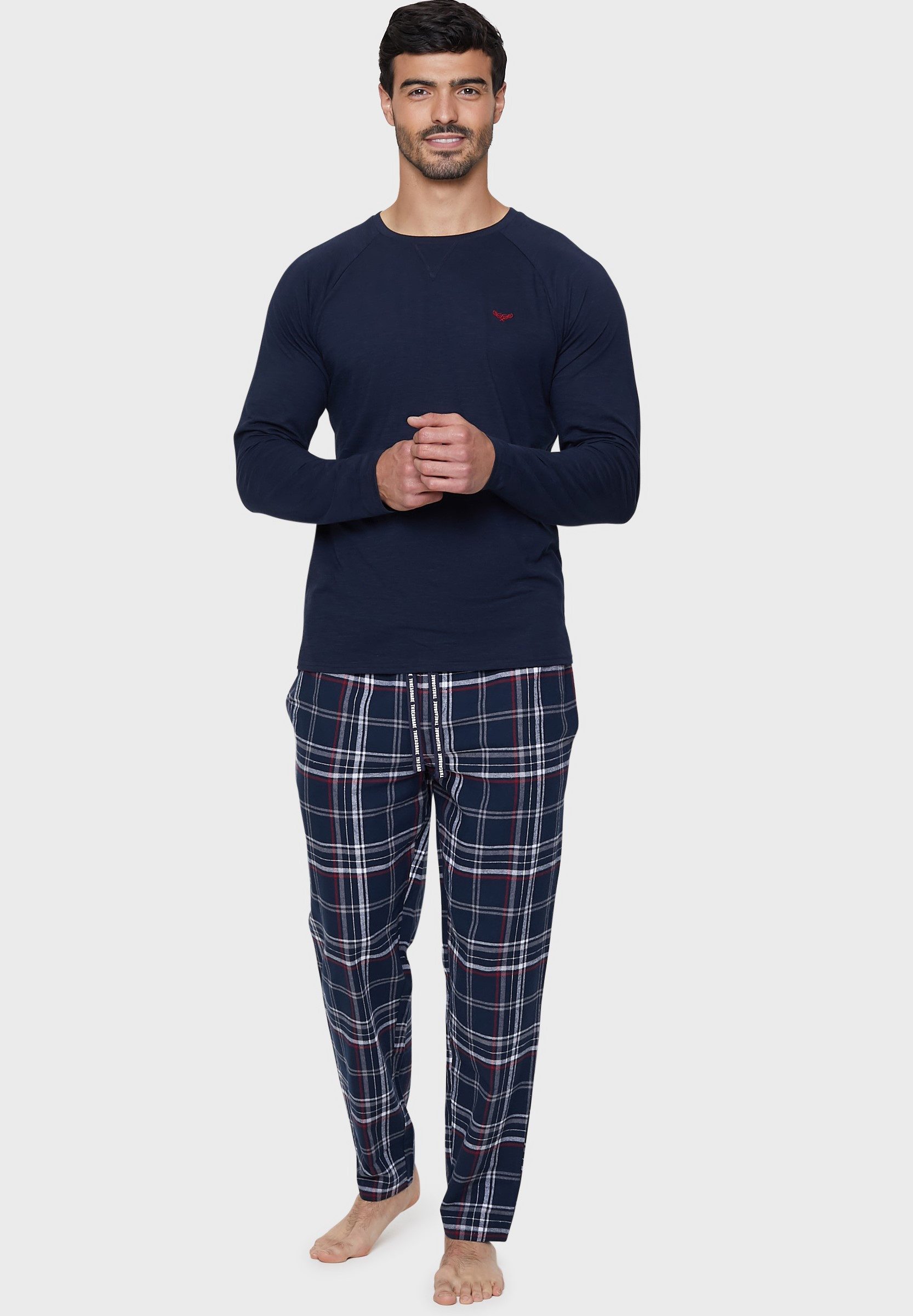 Threadbare Schlafanzug Monk PJ Set (1 tlg) im klassischen Design günstig online kaufen