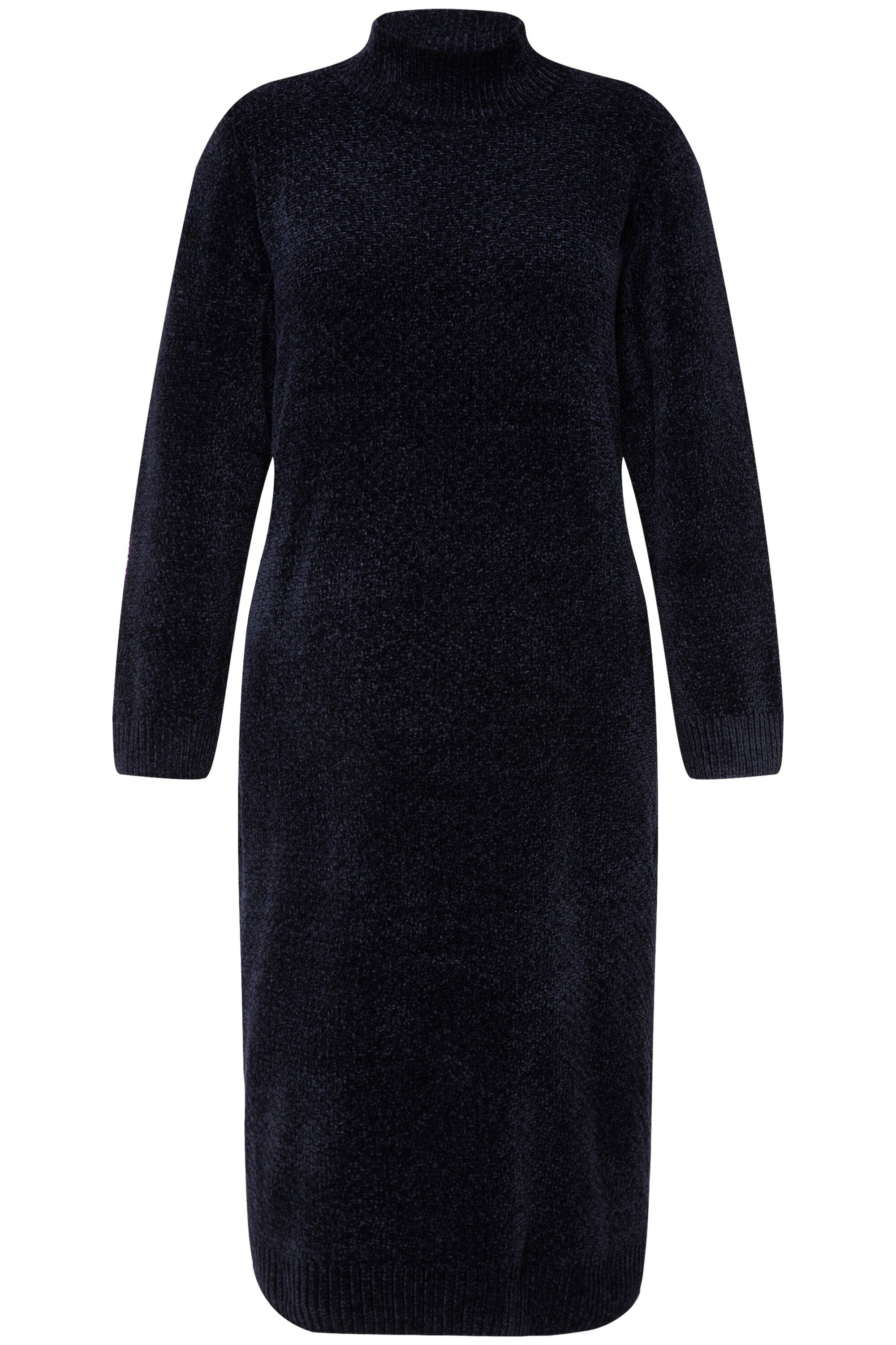 Ulla Popken Strickkleid Chenille-Midikleid Stehkragen Langarm günstig online kaufen