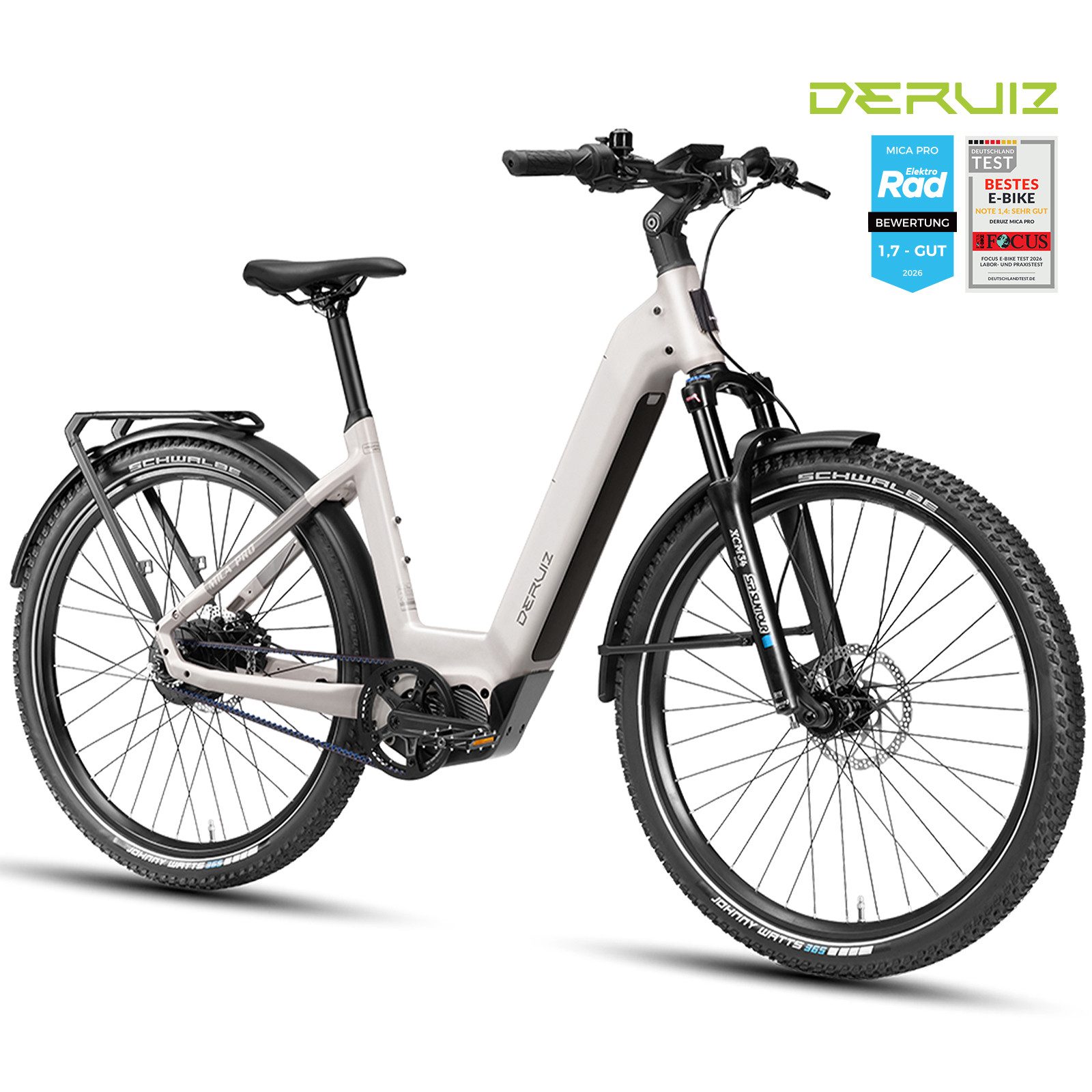DERUIZ E-Bike Mountainbike 28 Zoll Mica Pro, 110 Nm, bis zu 180 km, 180 kg Gesamtgewicht, Nabenschaltung, Mittelmotor, 720 Wh, (Trittfrequenz- und Drehmomentsensor, Lockout-Federgabel, Tiefeinsteiger), Gates CDX, ENVIOLO stufenlos, 100-mm-Federgabel, App-