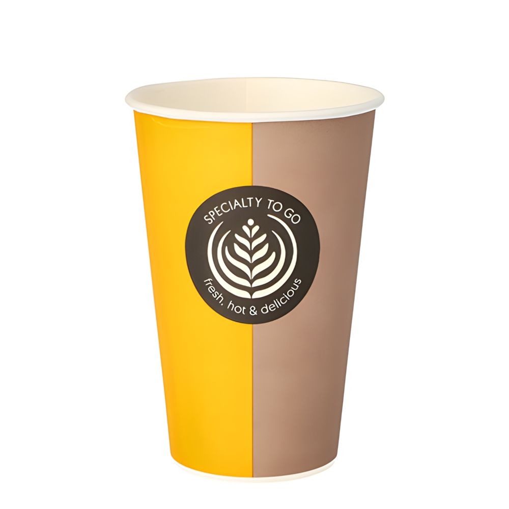 PAPSTAR Einwegbecher Trinkbecher, Pappe To Go 0,3 l Ø 8 cm, 11,6 cm Barista Time 50 Stk, Pappe, beschichtet