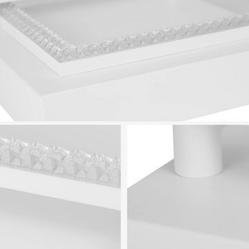 ZMH LED Deckenleuchte zwei Quadrat Kristall Modern LEDs 50W 57*48cm, LED fest integriert, warmweiß-kaltweiß, Weiß