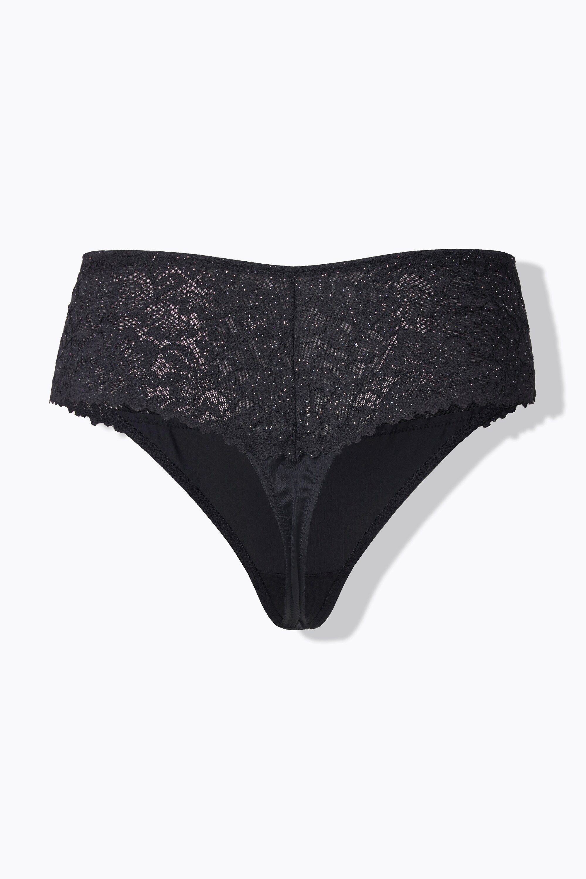 Ulla Popken Slip TRUYOU String-Panty glitzernde Spitze Mikrofaser