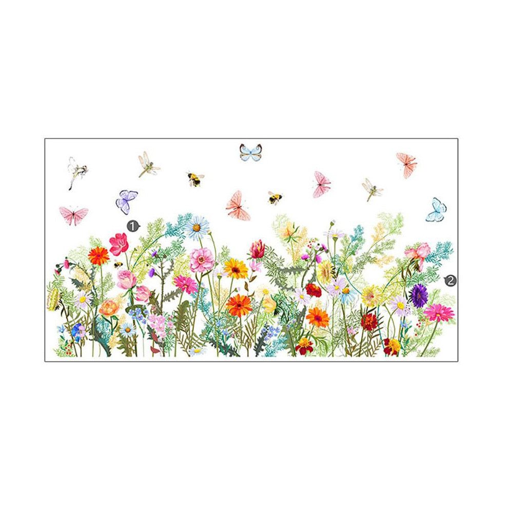 Diwzbyn Fensterfolie Fensteraufkleber mit Blumenmuster–Fensterbilder mit Blumen, für Glasfenster – Dekorative Aufkleber in verschiedenen Designs