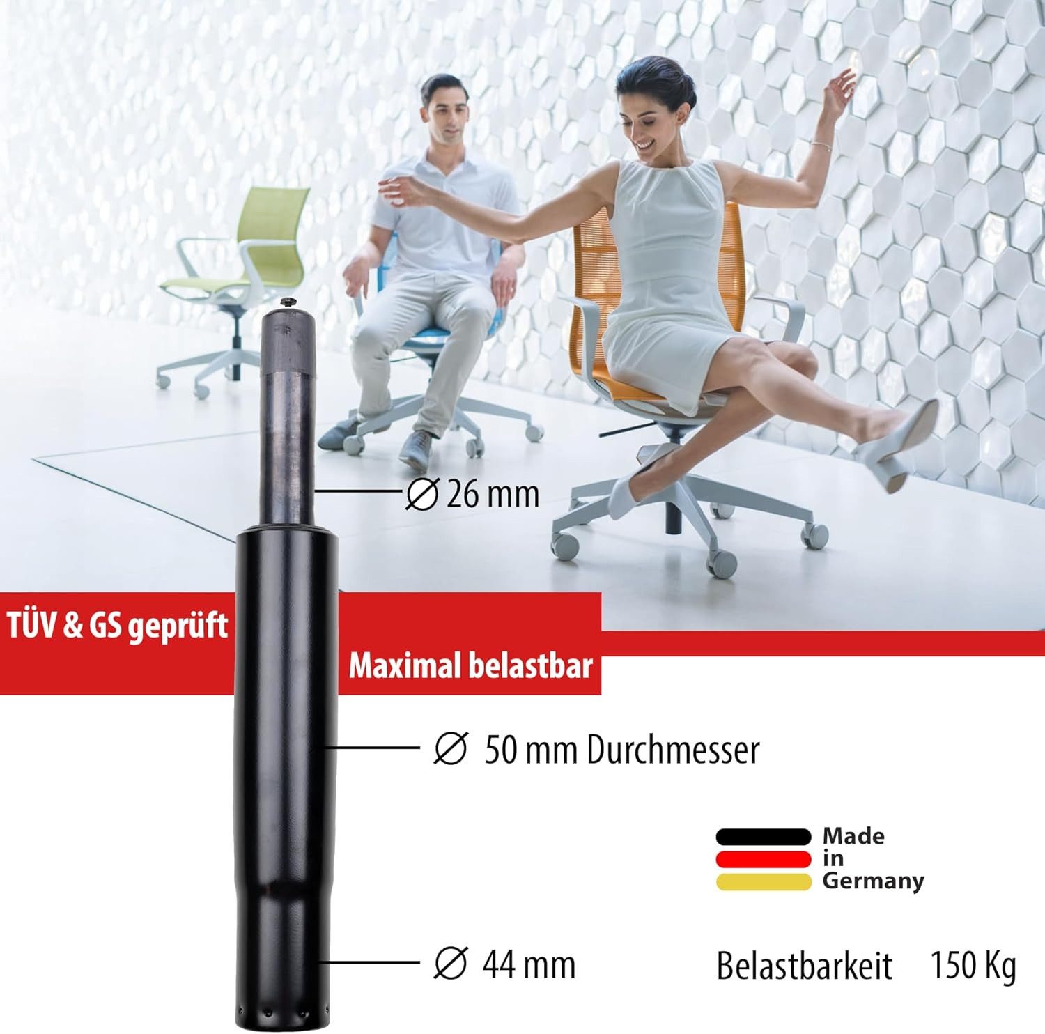 sedus Bürostuhl Gasfeder, Bürostühle, belastbar bis 150Kg, Gasdruckdämpfer