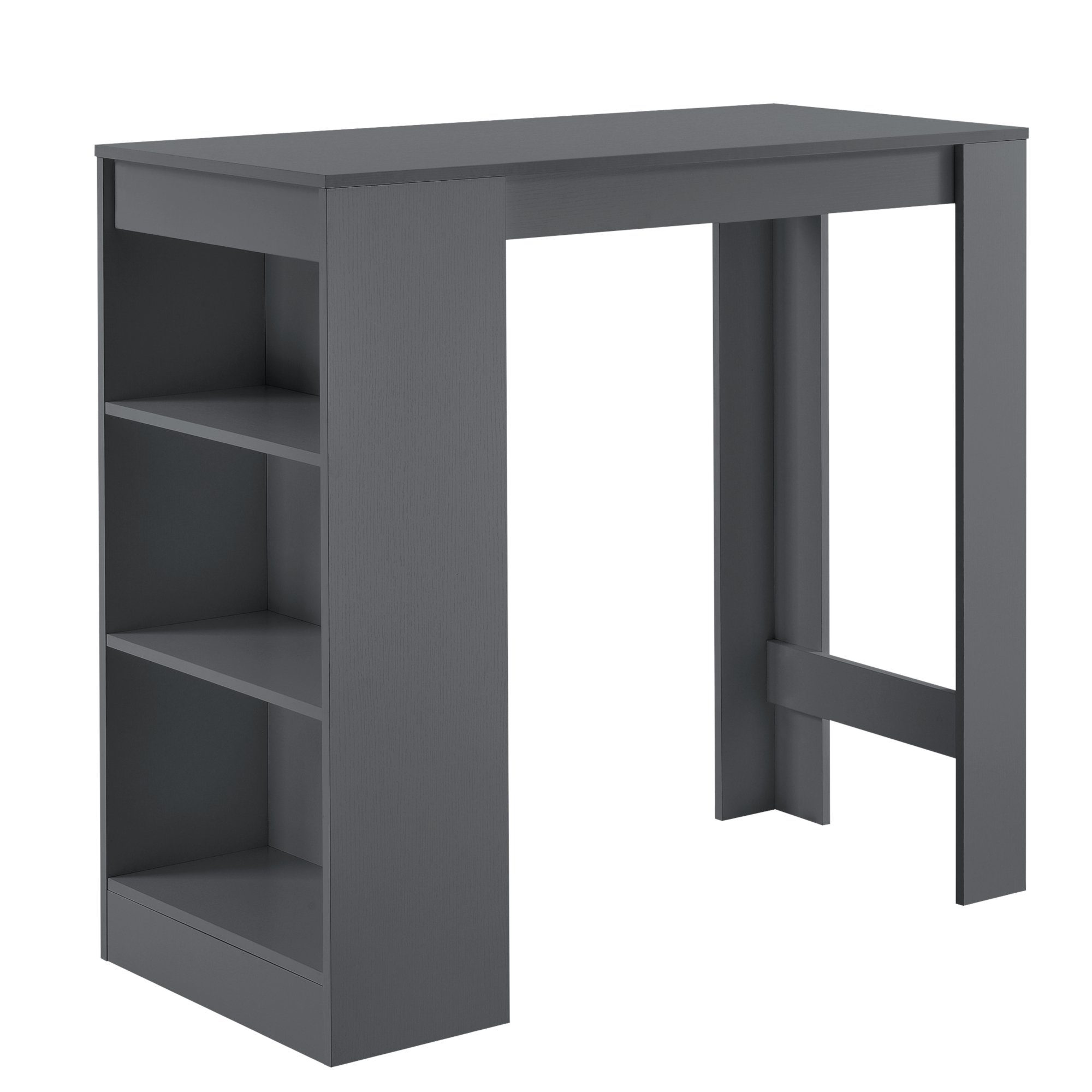 en.casa Bartisch, »Kouvola« Bartheke mit Ablagefach Dunkelgrau günstig online kaufen