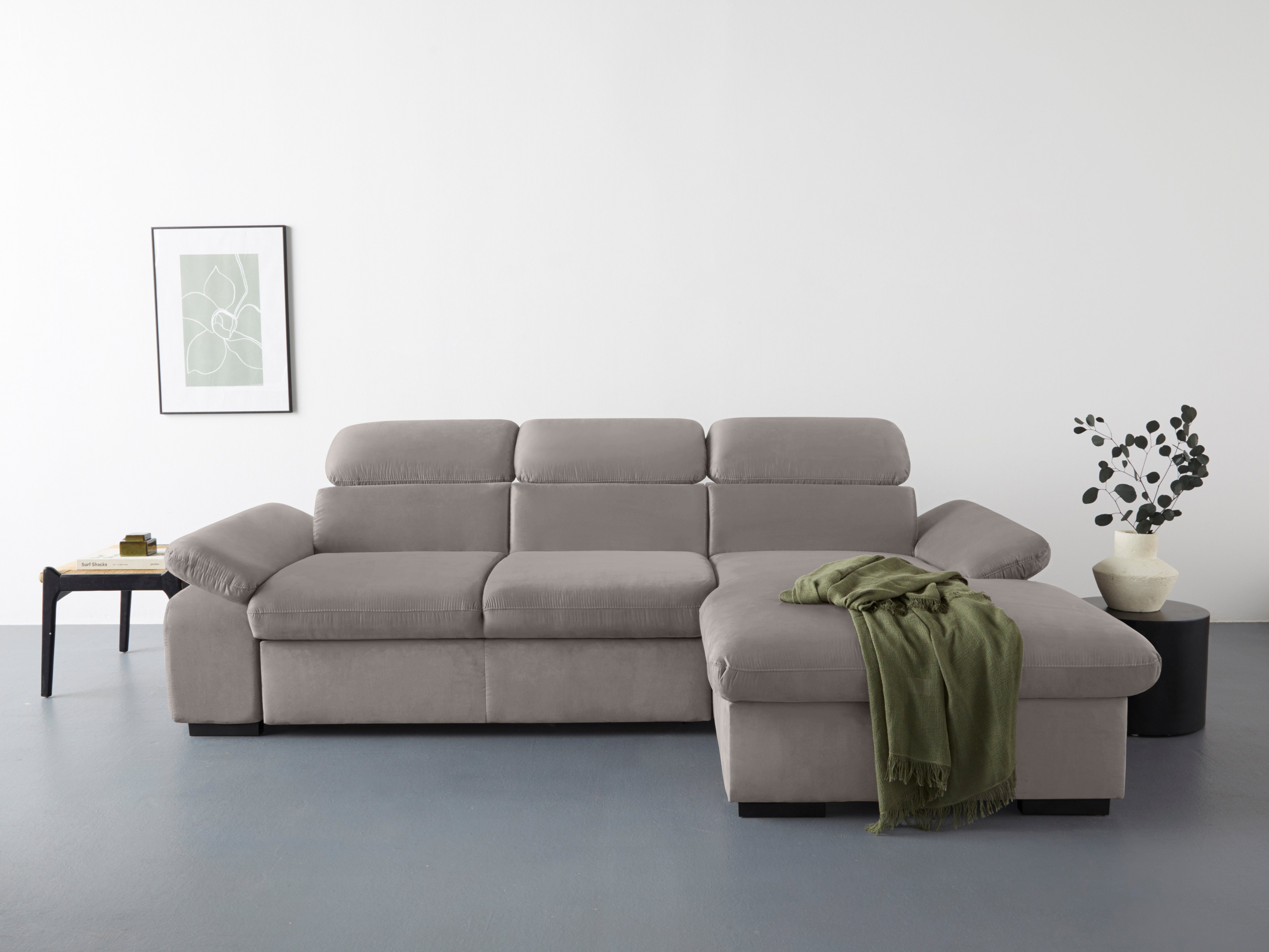 COTTA Ecksofa "Lola L-Form mit Kopfteilfunktion & Hocker", (Set, mit Hocker günstig online kaufen