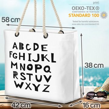 VOID Strandtasche (1-tlg), Buchstaben ABC Grafik Kinder Tiere Kinder Kinderzimmer Skandinavien D