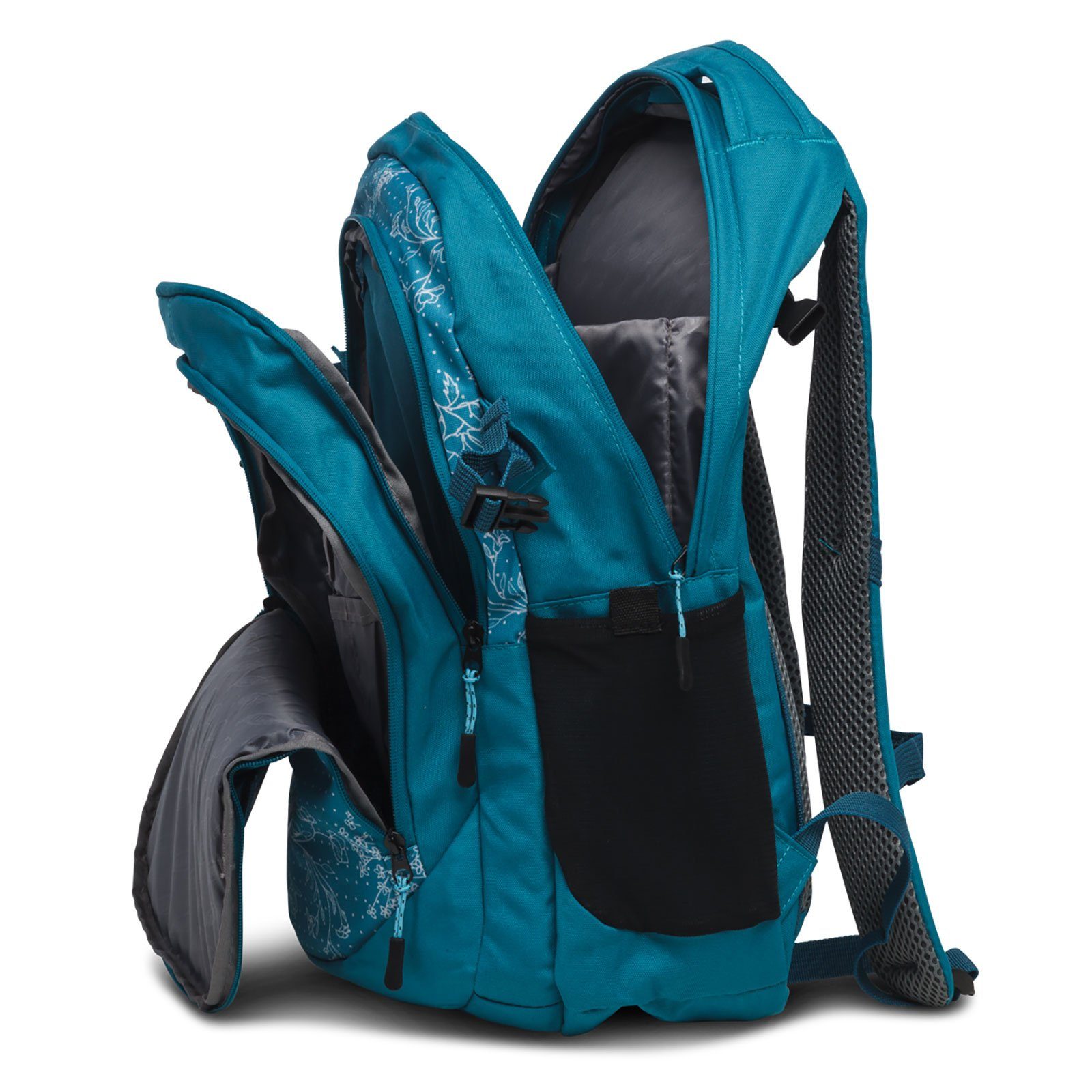 BESTWAY Schulrucksack Evolution Air, petrol/weiß, mit gepolstertem 15 Zoll  Laptopfach, Bequeme, verstellbare Schultergurte