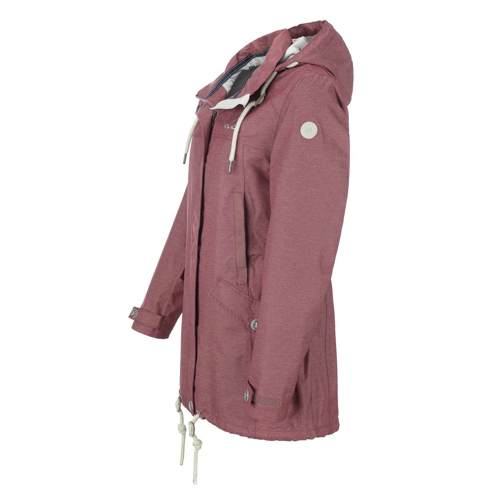 beere - Regen-Mantel dunkle melange wasserdicht Fashion Damen Dry Regenjacke Funktionsjacke Funktionsmantel Bansin