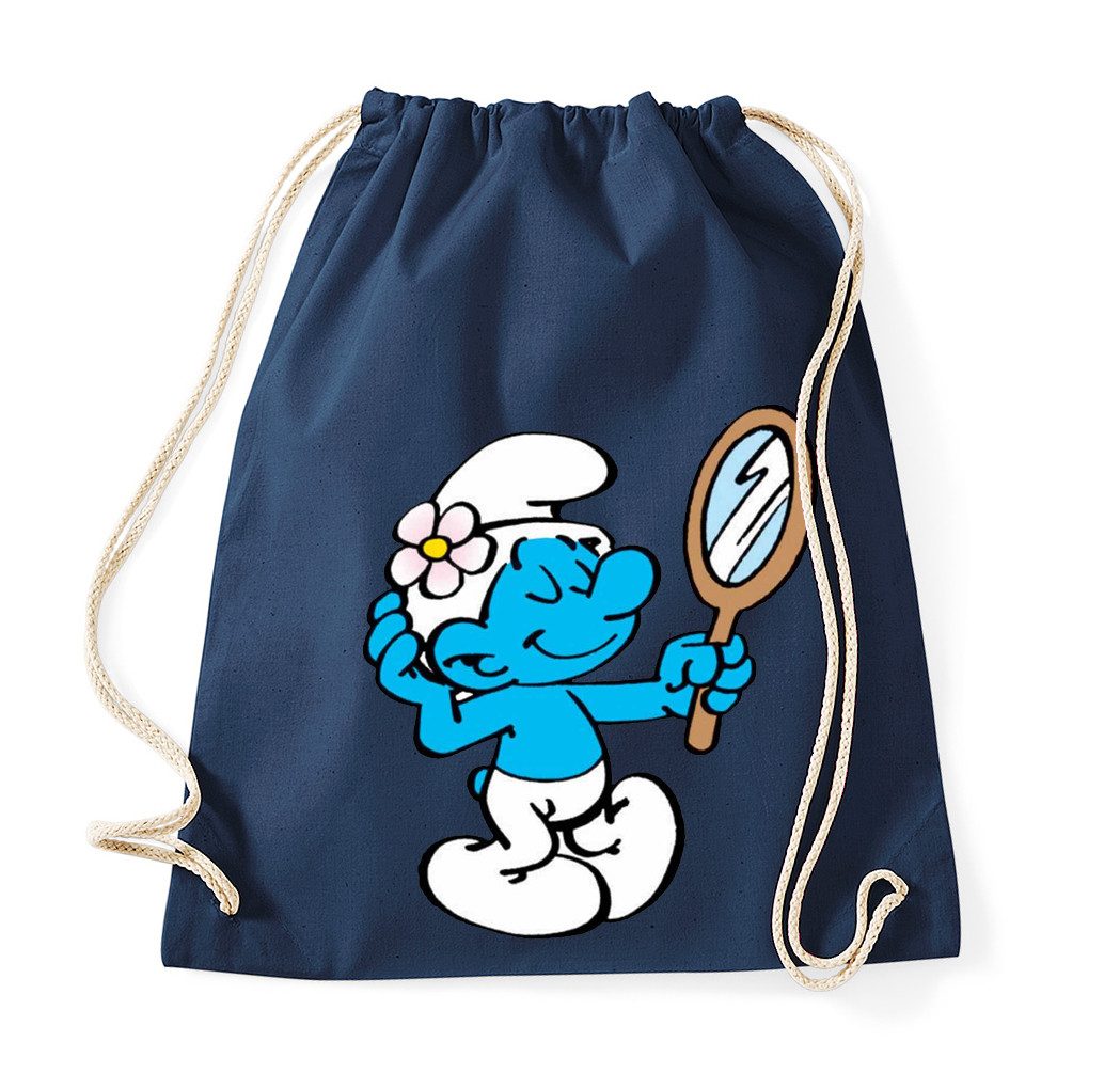 Turnbeutel Beauty Schlumpf Turnbeutel Baumwolle 38x46 cm Sport Alltag Tasche