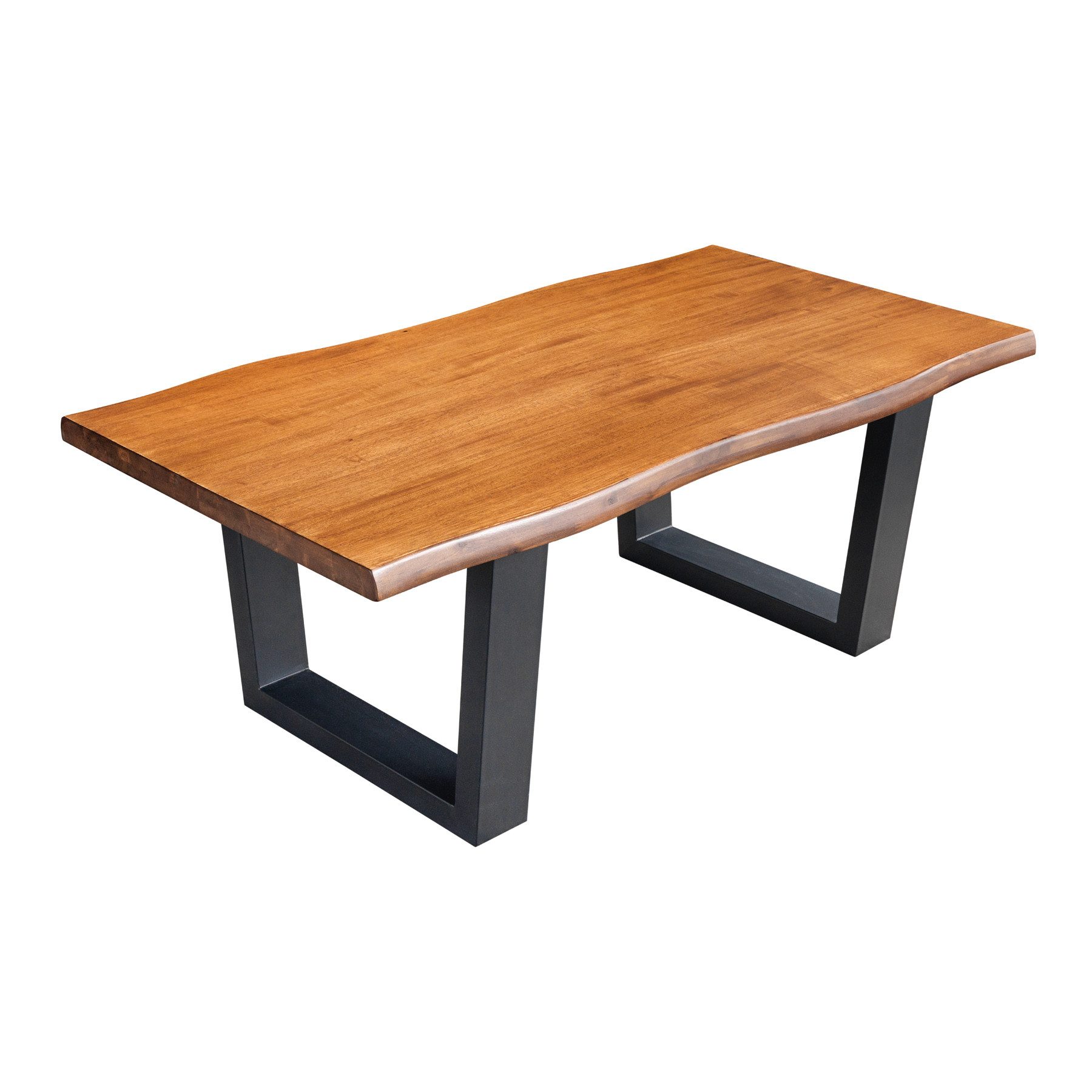 riess-ambiente Couchtisch GENESIS 110cm braun · Ablagetisch aus Akazien-Massivholz mit Baumkante (Einzelartikel, 1-St), Kufengestell aus Metall · Industrial Design · Unikat · Holzmaserung