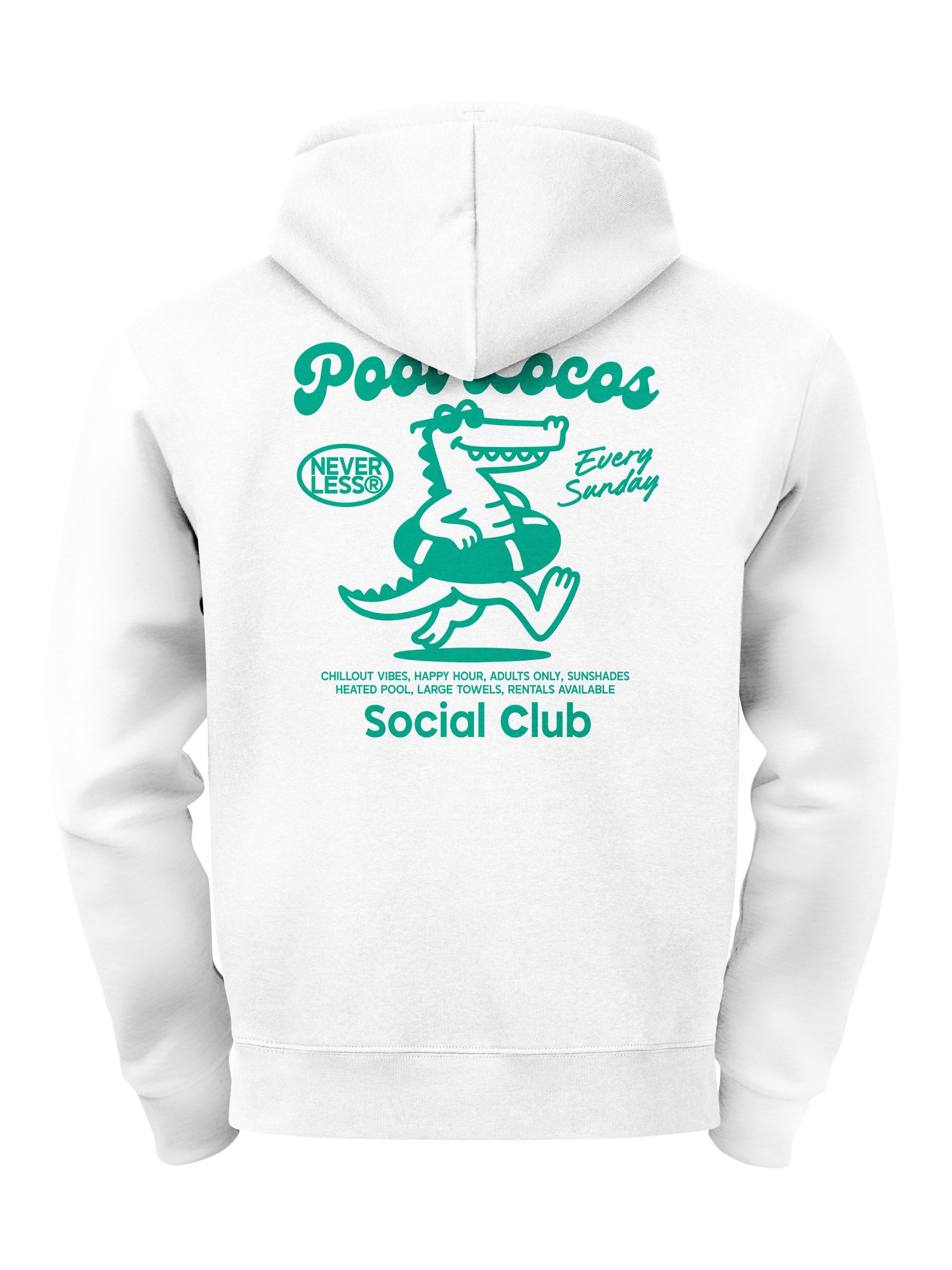 Neverless Hoodie Herren Hoodie Krokodil Design Neverless Pool Locos Social Club