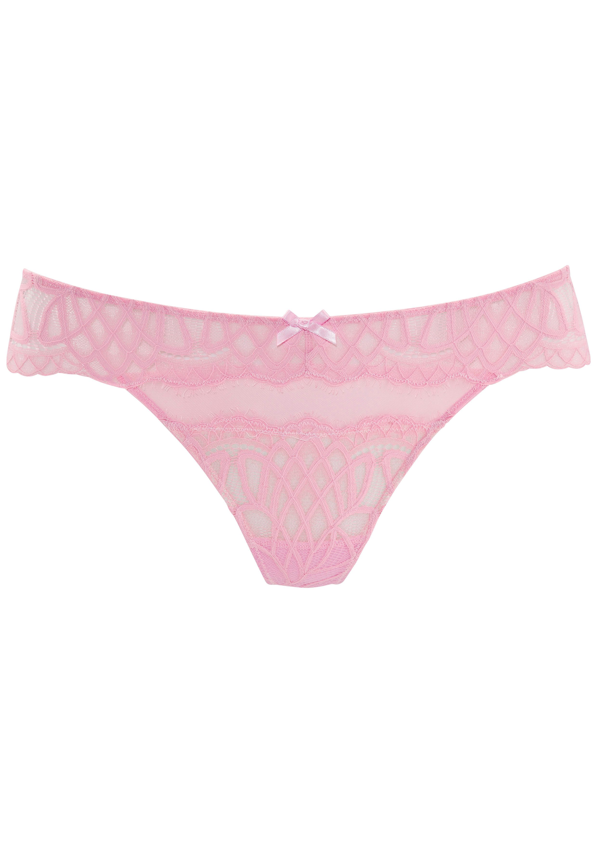 LASCANA String Cara aus dezent transparenter Spitze, anteilig aus recyceltem Material