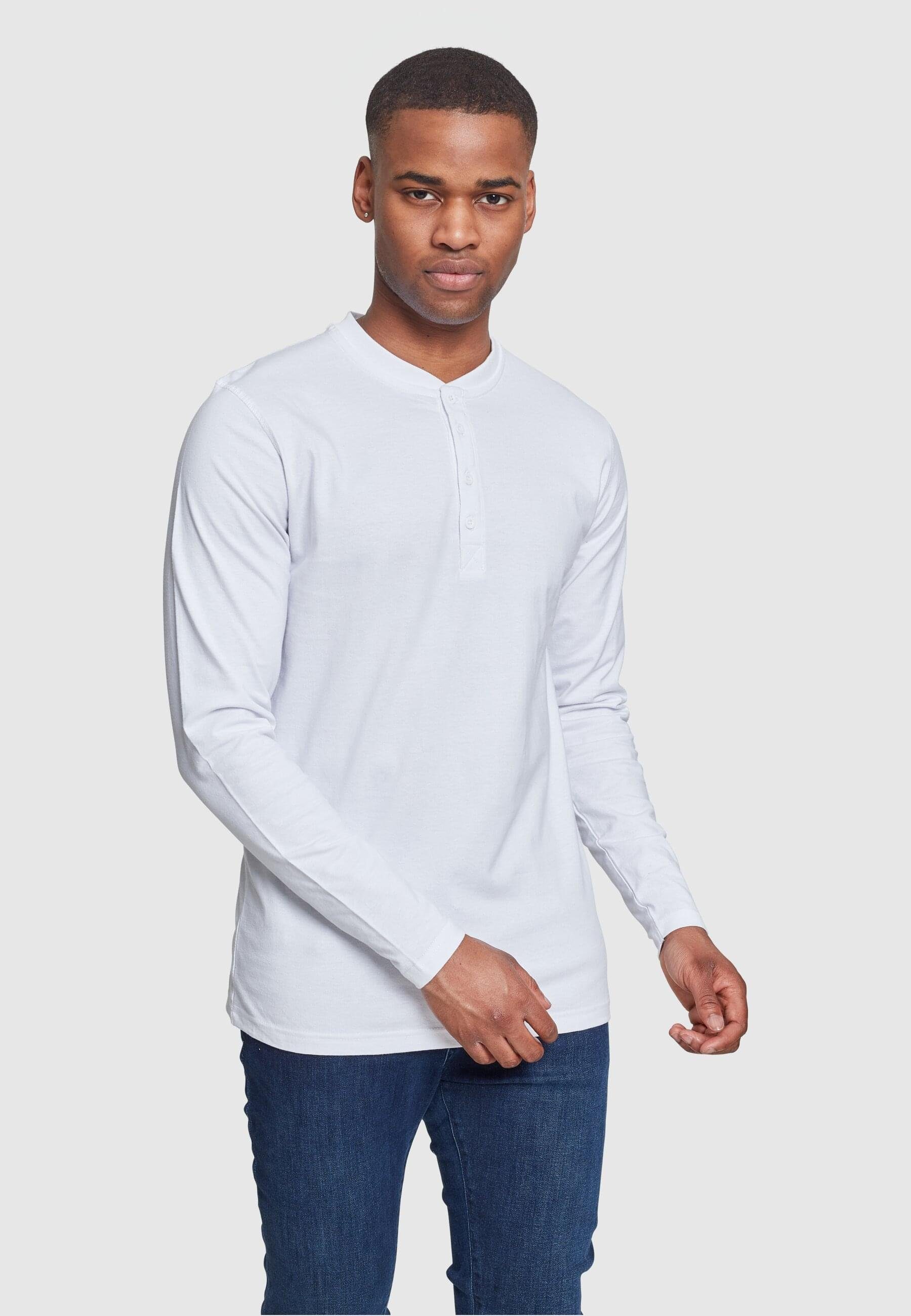URBAN CLASSICS T-Shirt Herren Tee (1-tlg) Henley L/S white Basic