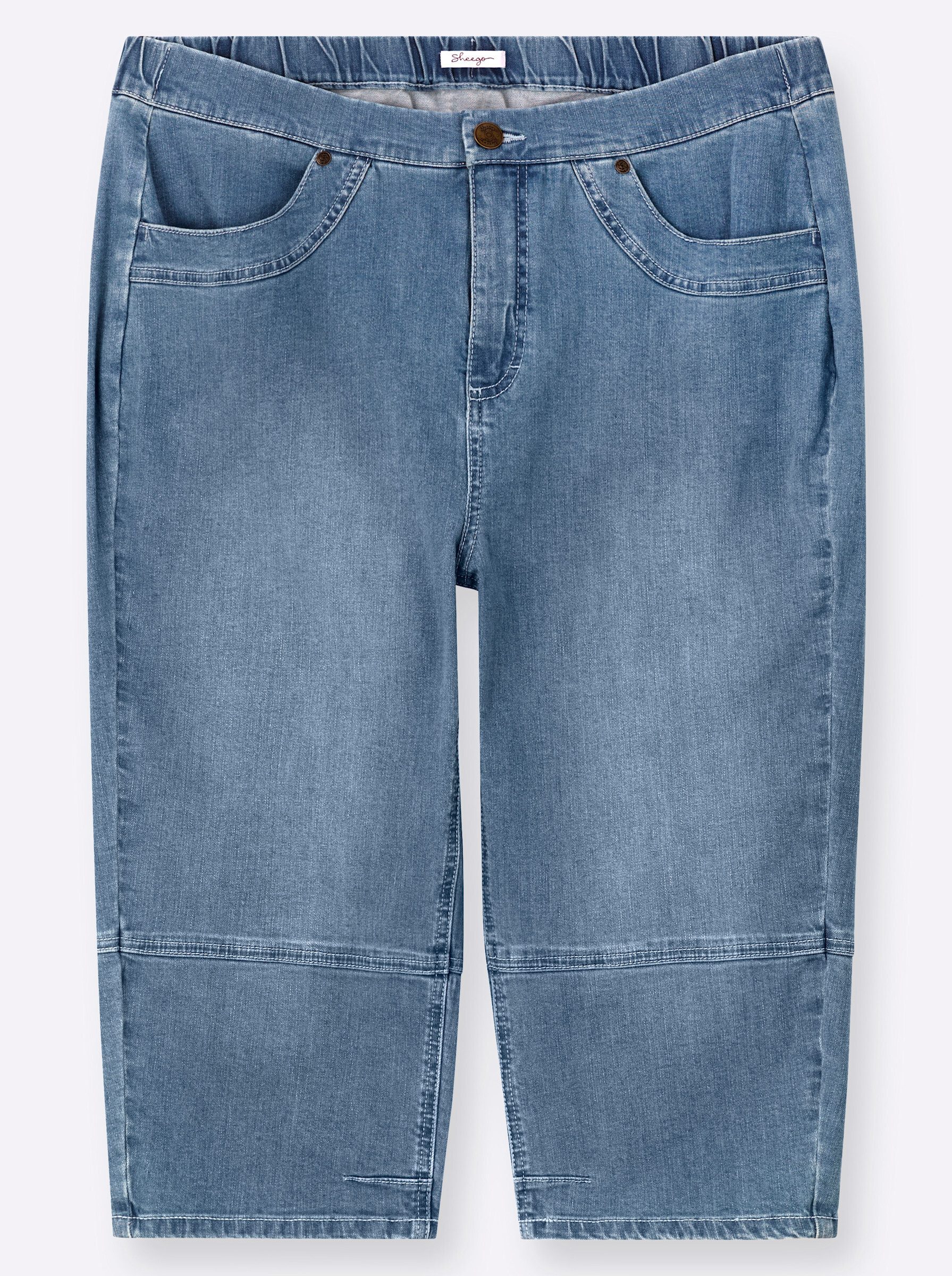 Sheego Jeansshorts Capri-Jeans erhöht
