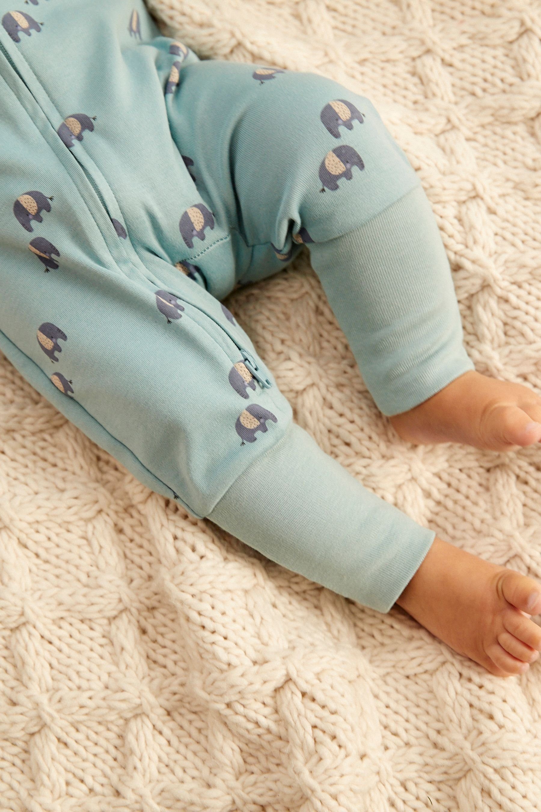 Schlafoverall Zwei-Wege-Reißverschluss mit Baby-Schlafanzüge Next Mint Green (1-tlg)
