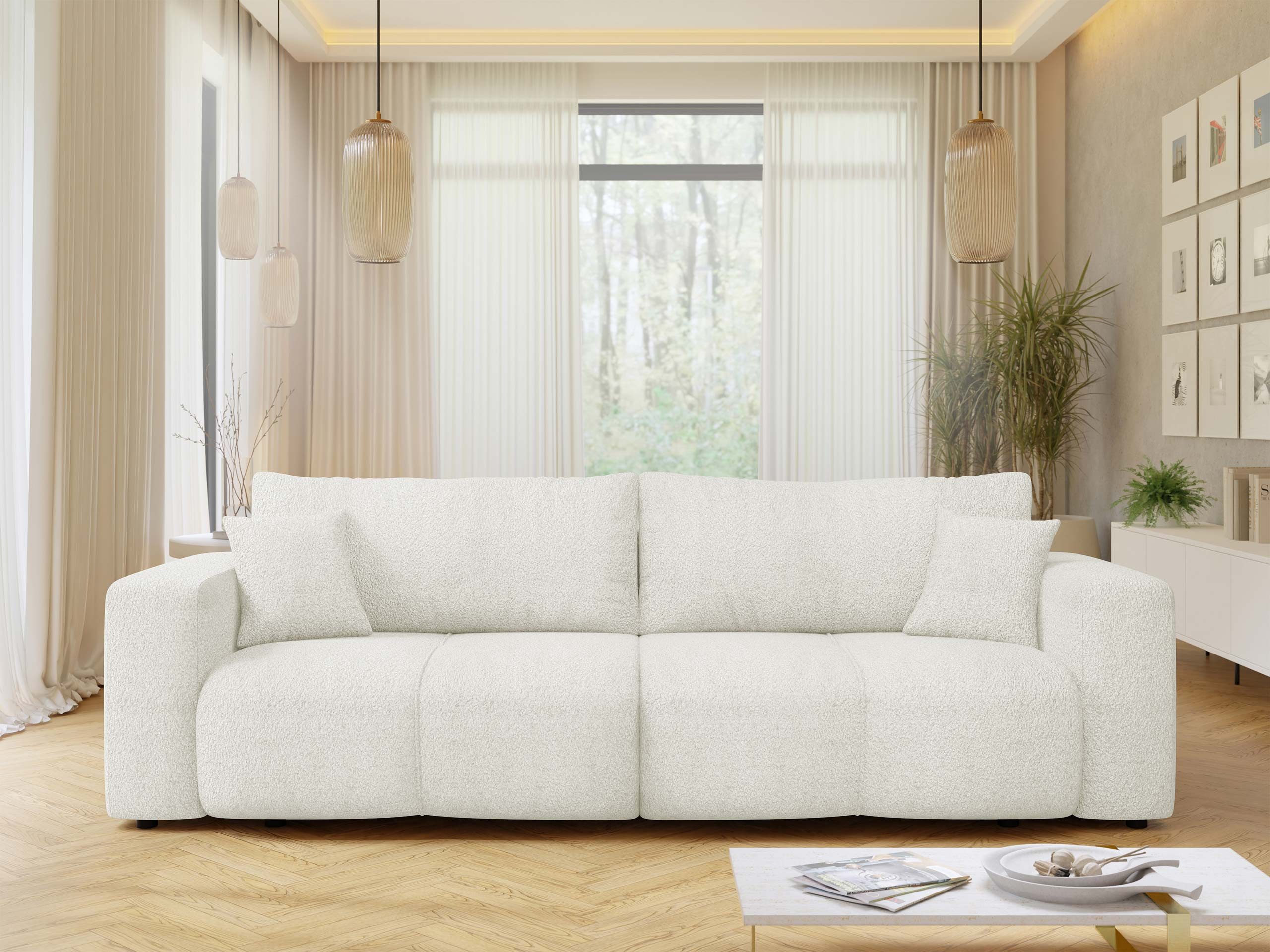MIRJAN24 Schlafsofa Fetrinu Boucle, mit Schlaffunktion und Bettkasten, 248x92x82 cm, 3-Sitzer