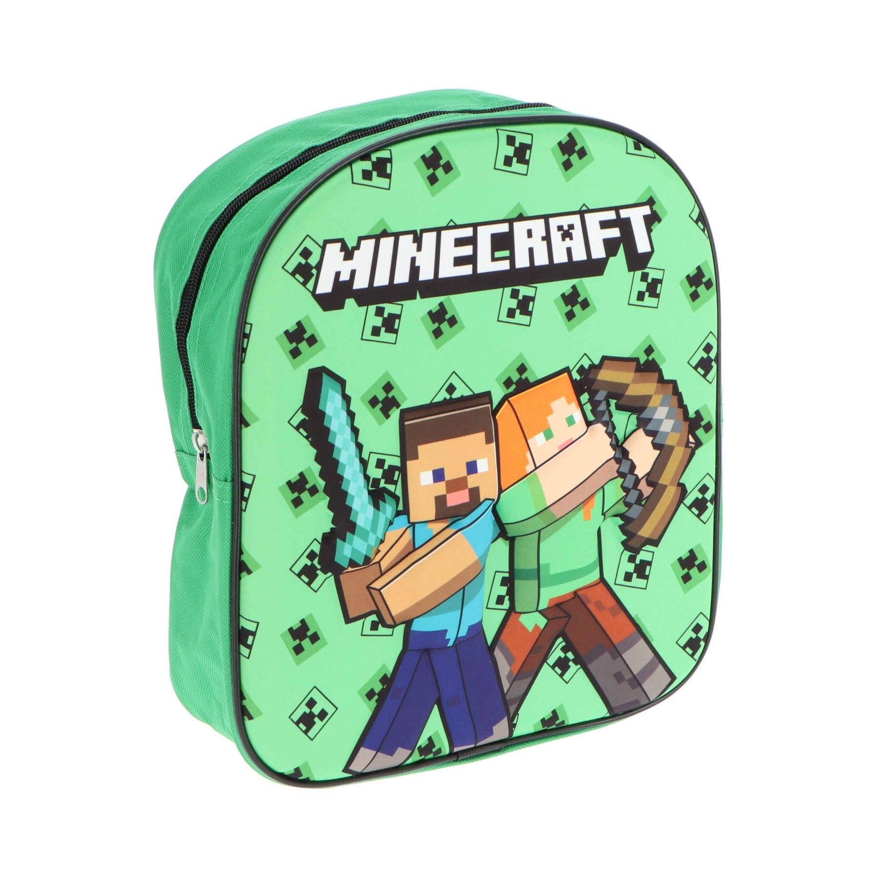 Textiel Trade B.V. Kinderrucksack Minecraft 3D-Rucksack Kinder – Schulranzen Jungen mit Creeper Motiv