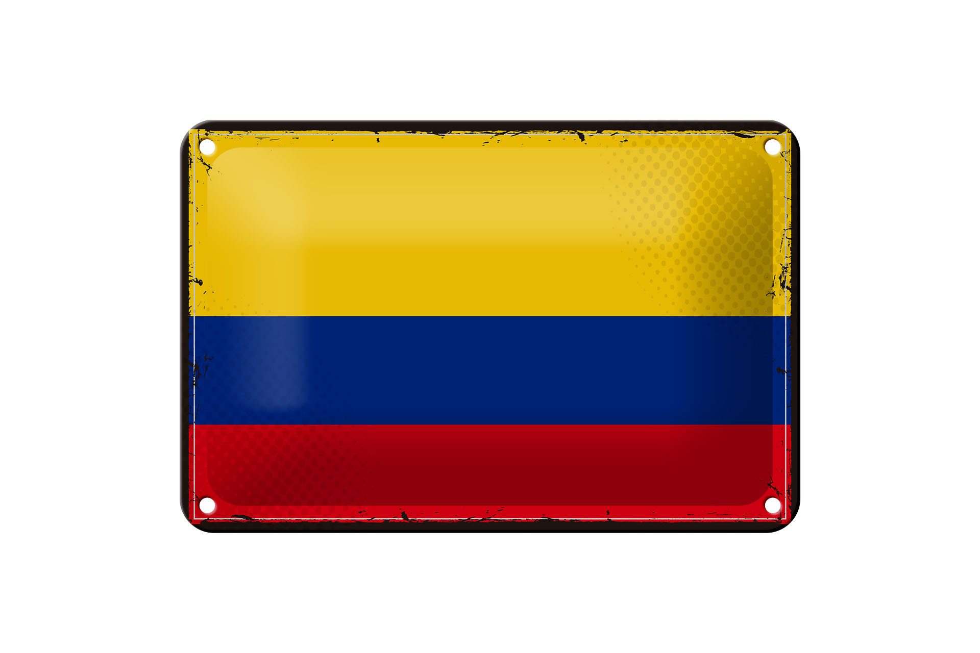 Femer GmbH Metallschild Flagge Kolumbiens 18x12cm Retro Flag Colombia, (1 St), gewölbte Oberfläche, abgerundete Ecken, umgeschlagene Kanten