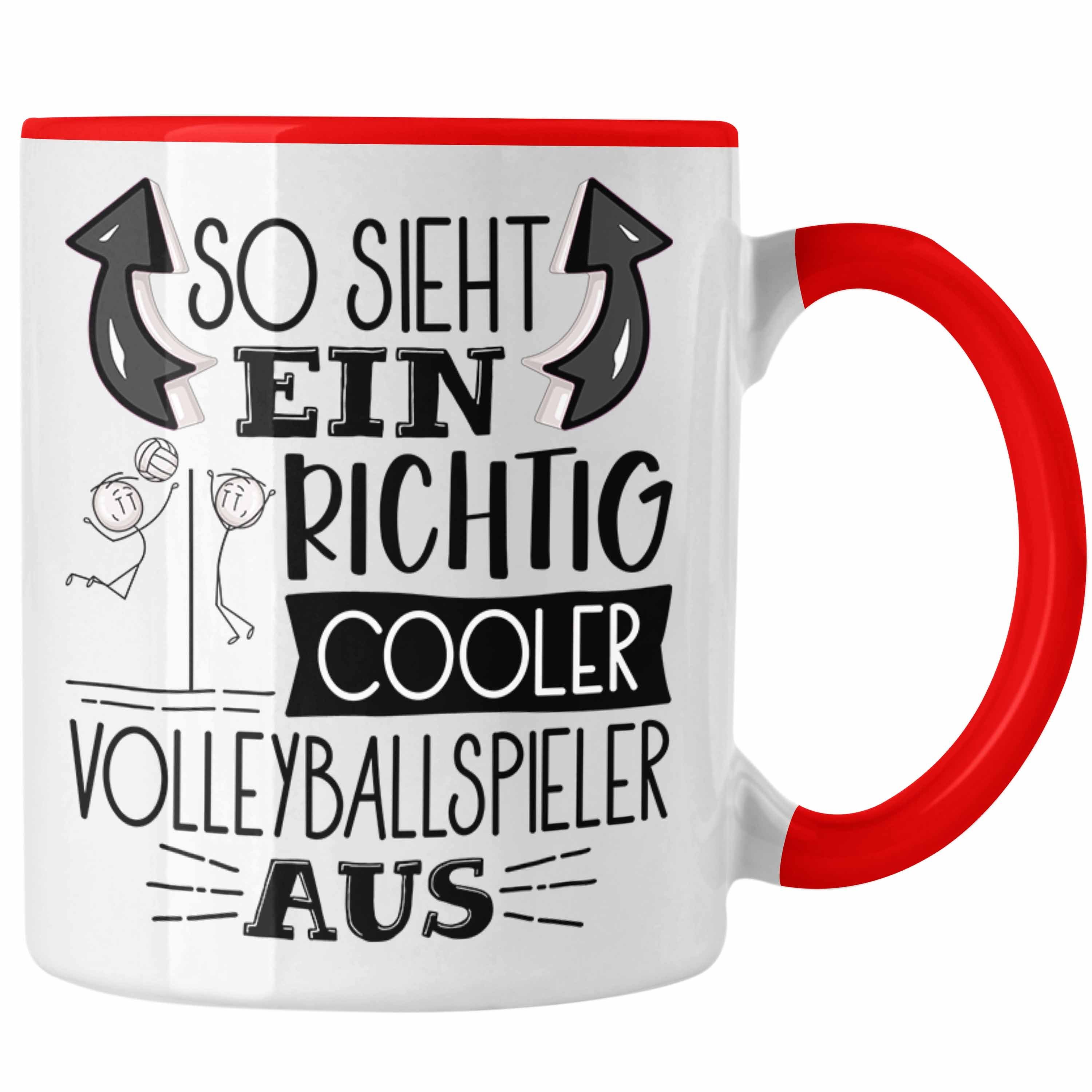 Trendation Tasse Volleyballspieler Tasse Geschenk So Sieht Ein Richtig Cooler Volleyba Rot