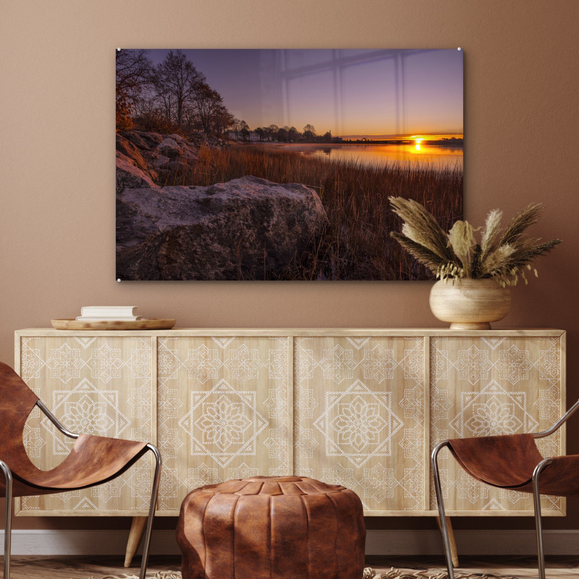 MuchoWow Acrylglasbild Sonnenaufgang Maine, Schlafzimmer (1 in Acrylglasbilder Wohnzimmer St), &
