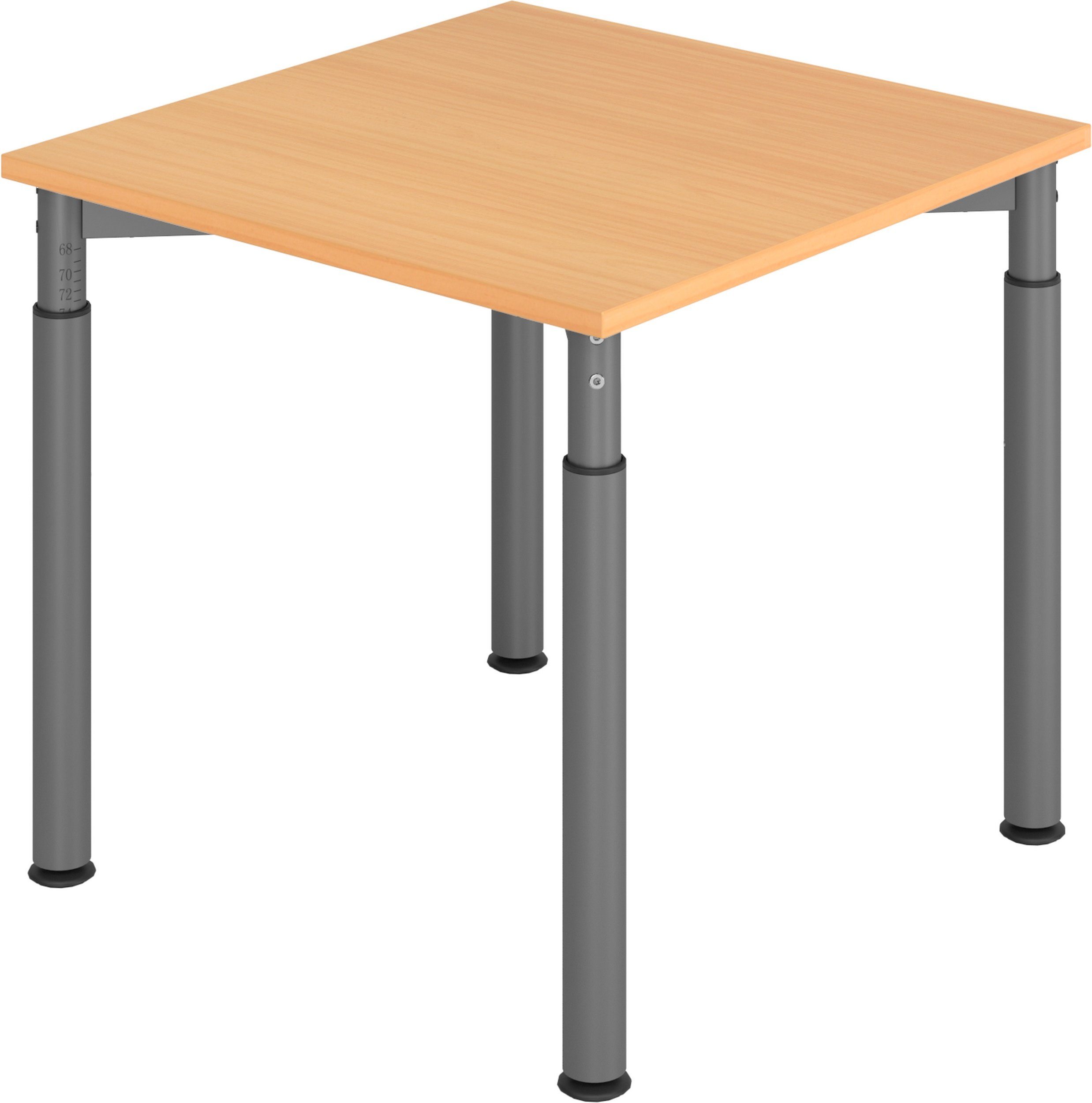 Sonderangebot für Originalprodukte bümö Schreibtisch Schreibtisch Buche Graphit Serie-Y, - 80 cm 80 x Dekor: Quadrat: Gestell: 