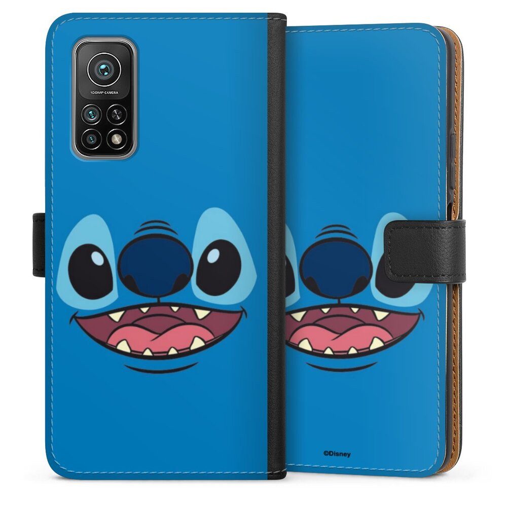DeinDesign Handyhülle Lilo & Stitch Disney Offizielles Lizenzprodukt Stitch Closeup, Xiaomi Mi 10T Pro 5G Hülle Flip Case Klapphülle Handytasche Leder