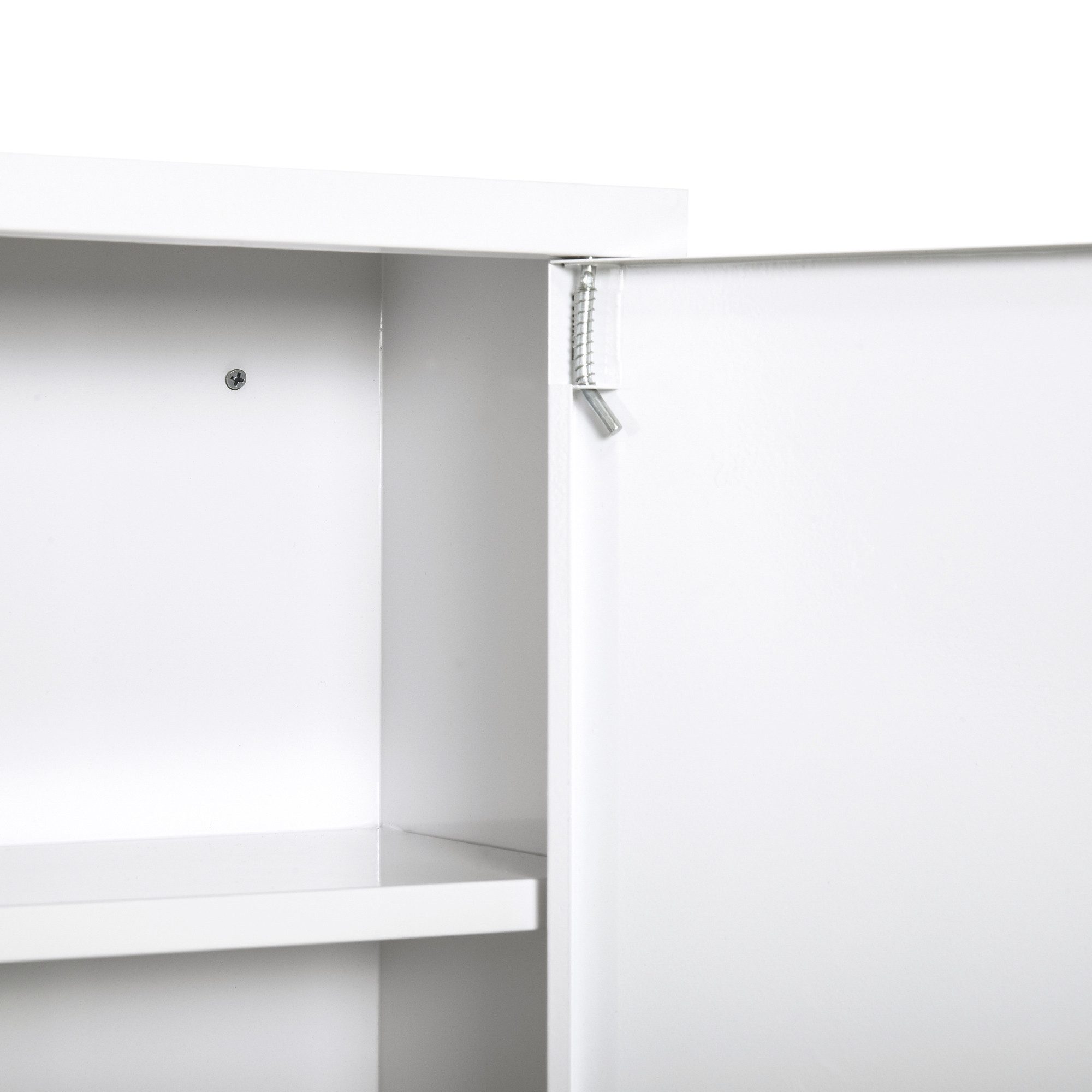 MC Star Medizinschrank Erste-Hilfe-Schrank 3 Fächer abschließbar Stahl Weiß 40x18x60cm