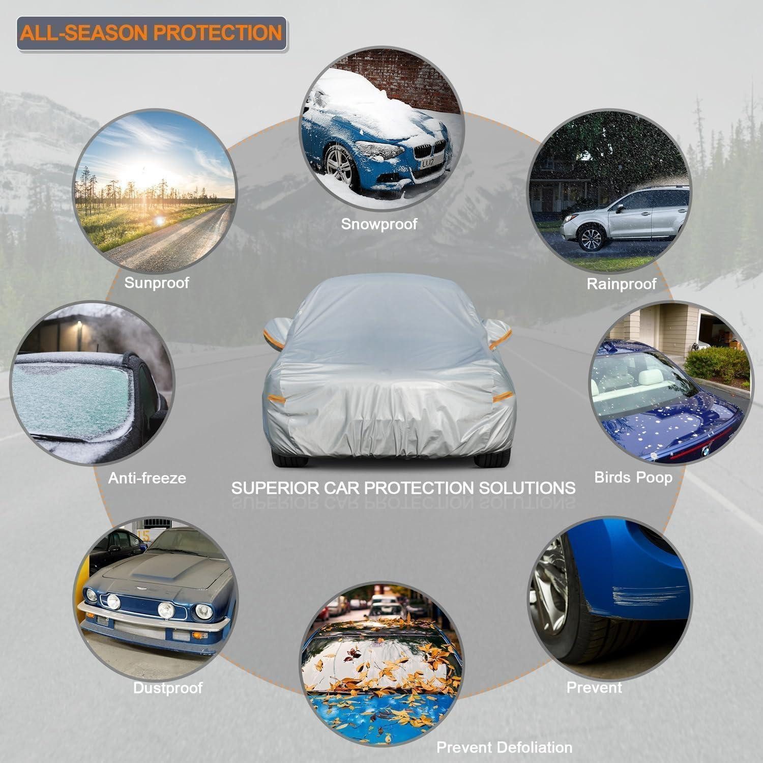 LuxusKollektion Autoplane Autoabdeckung Passend für BMW 3er E36 E46 E90(1999-2012) Silber